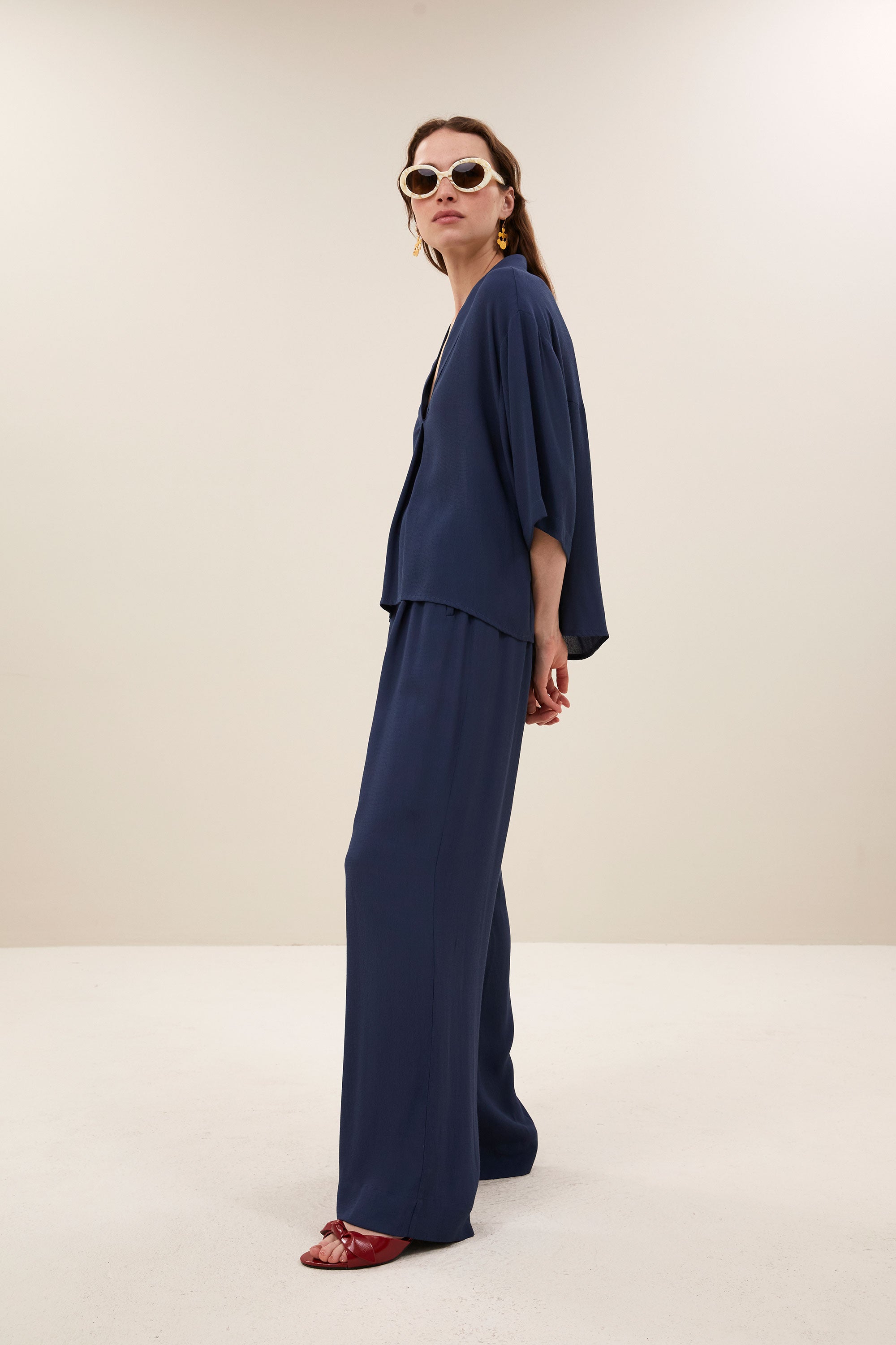 owen viscose blouse | winter blue