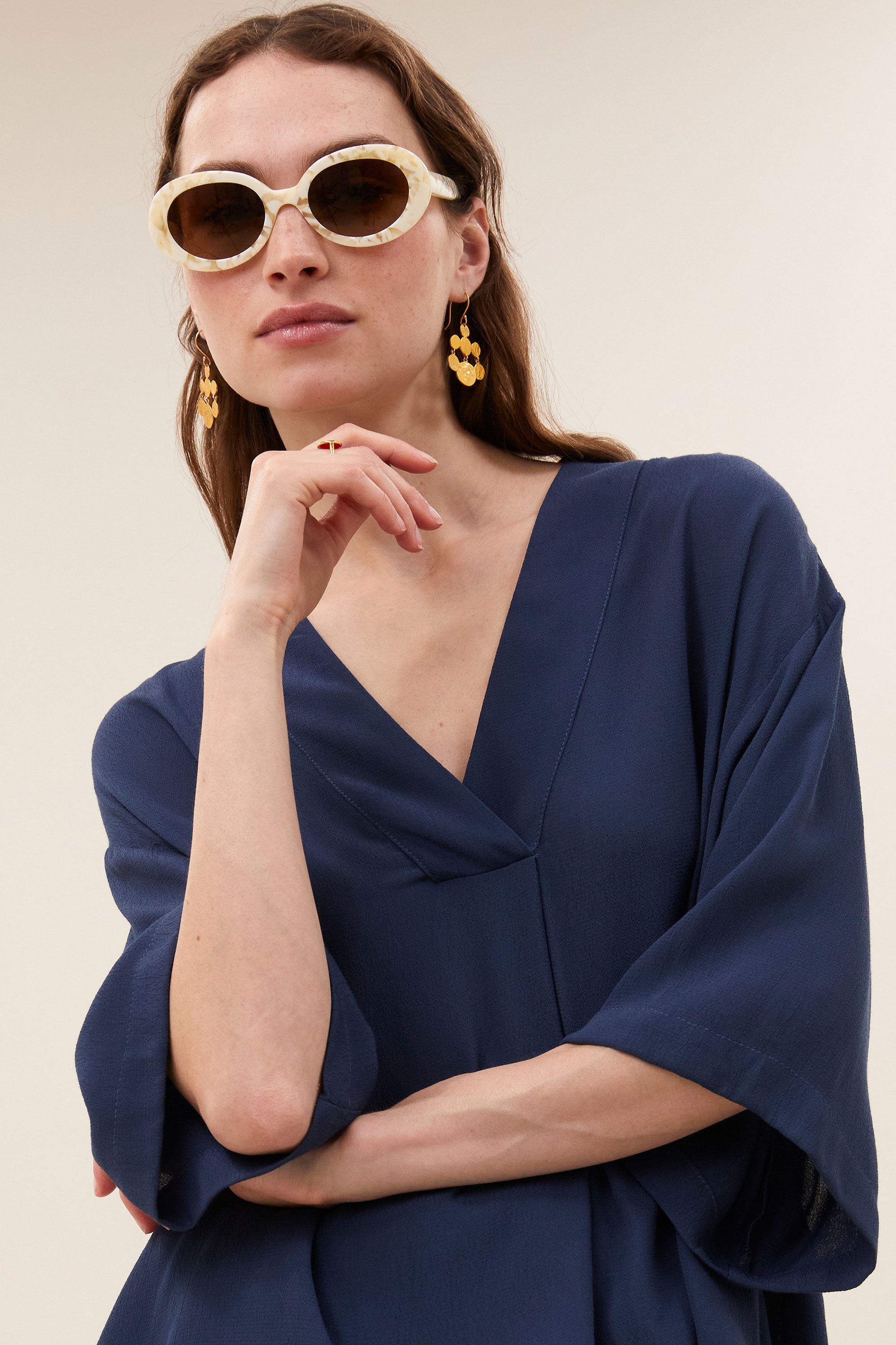 owen viscose blouse | winter blue