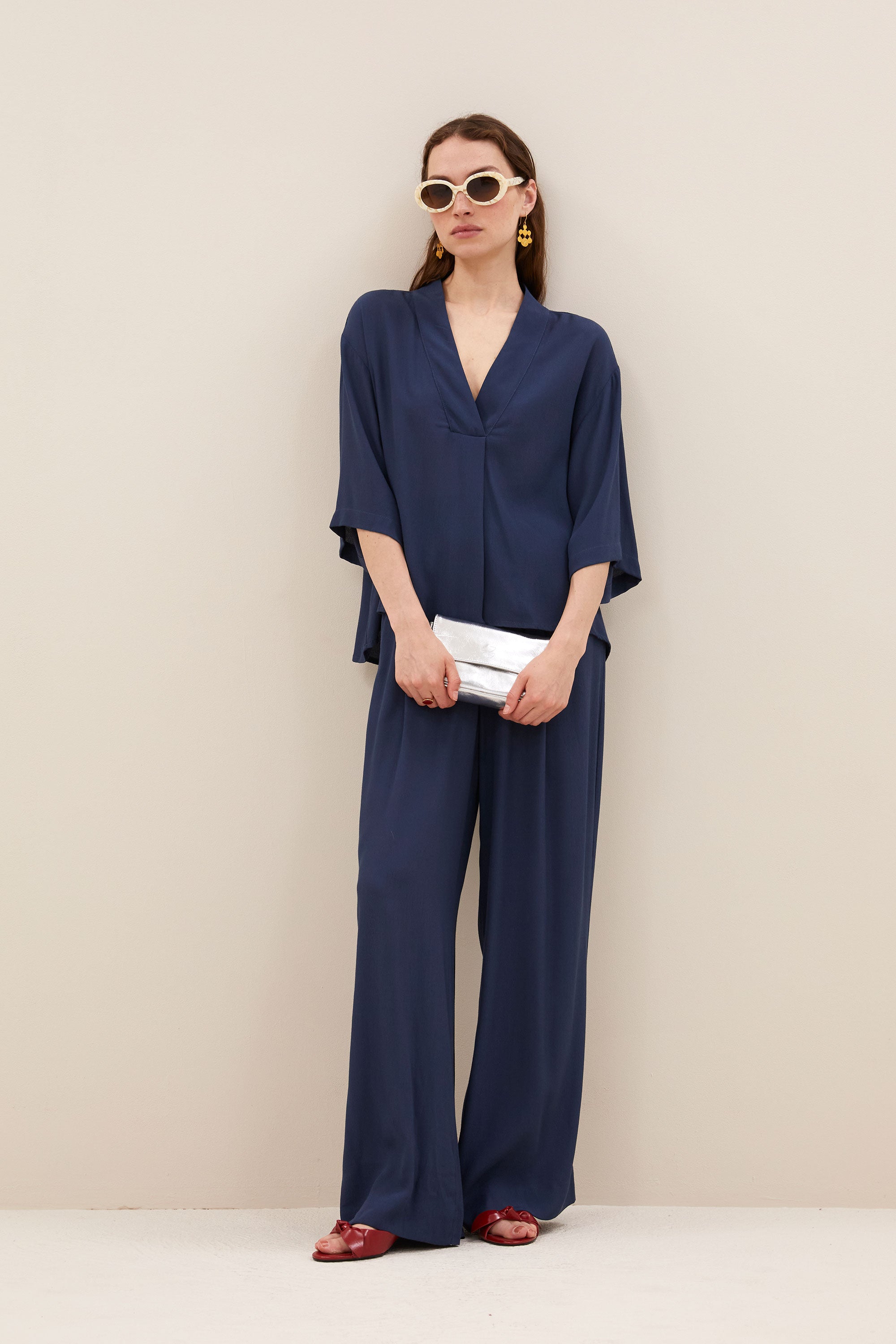 owen viscose blouse | winter blue