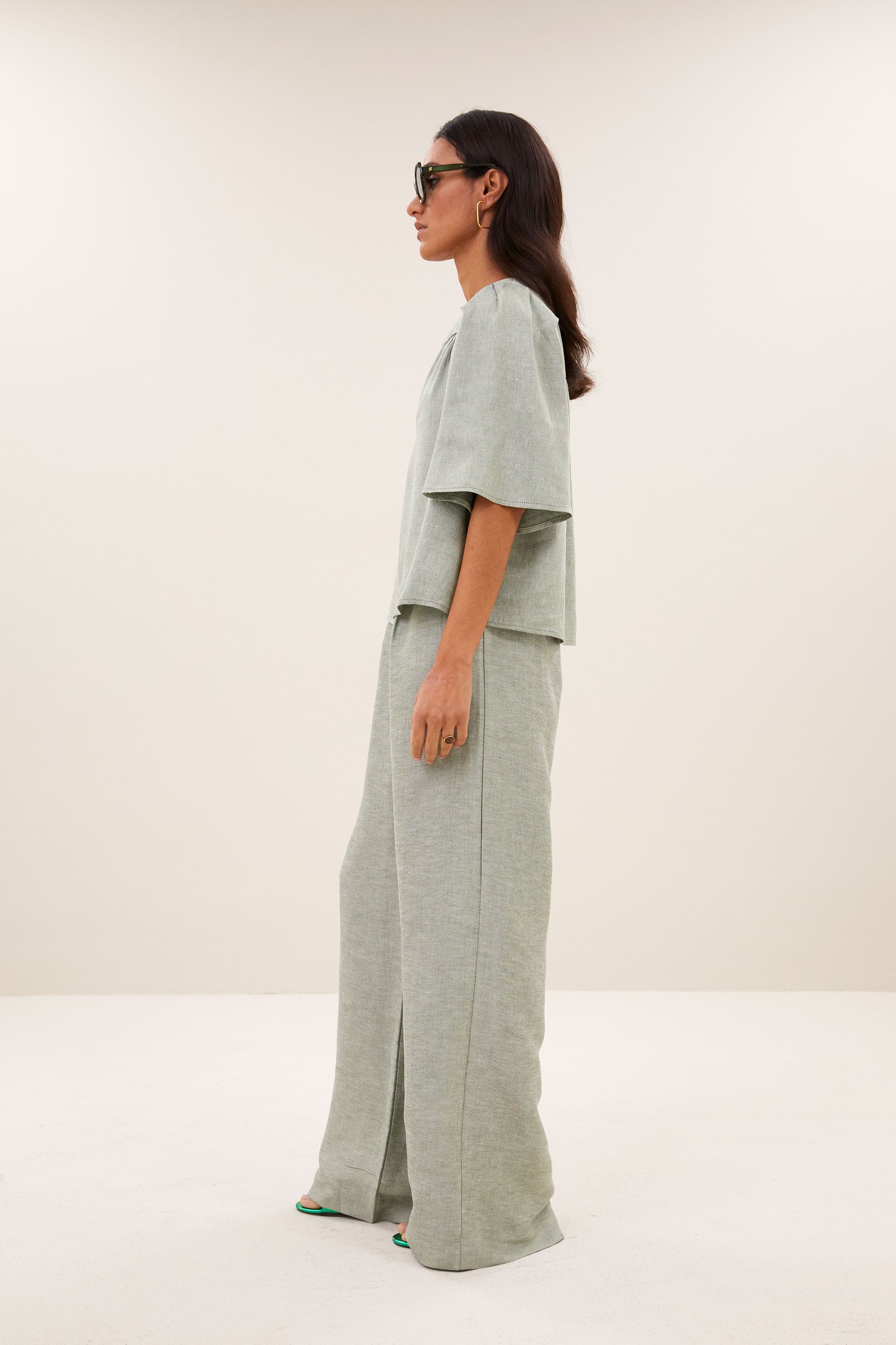 blake gloss blouse | light mint