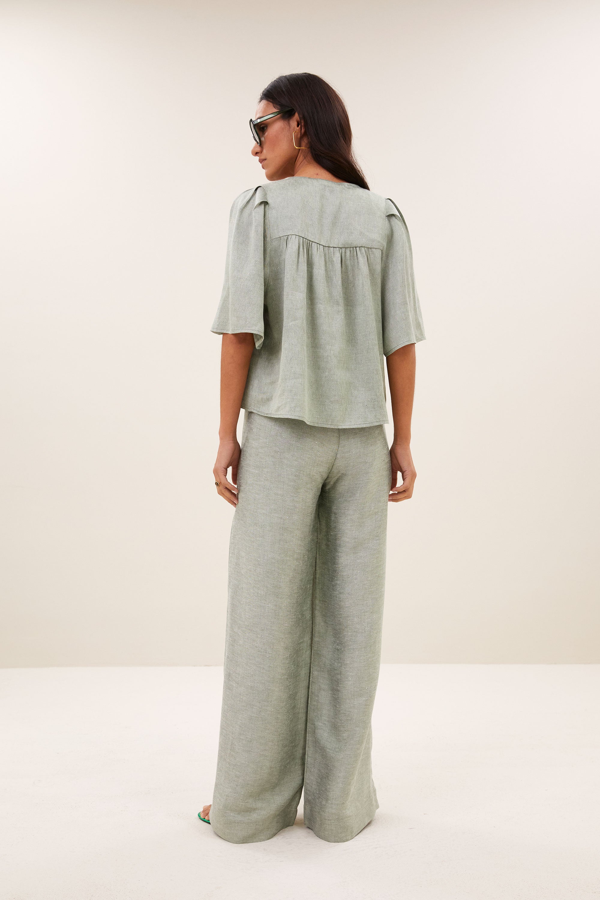 blake gloss blouse | light mint