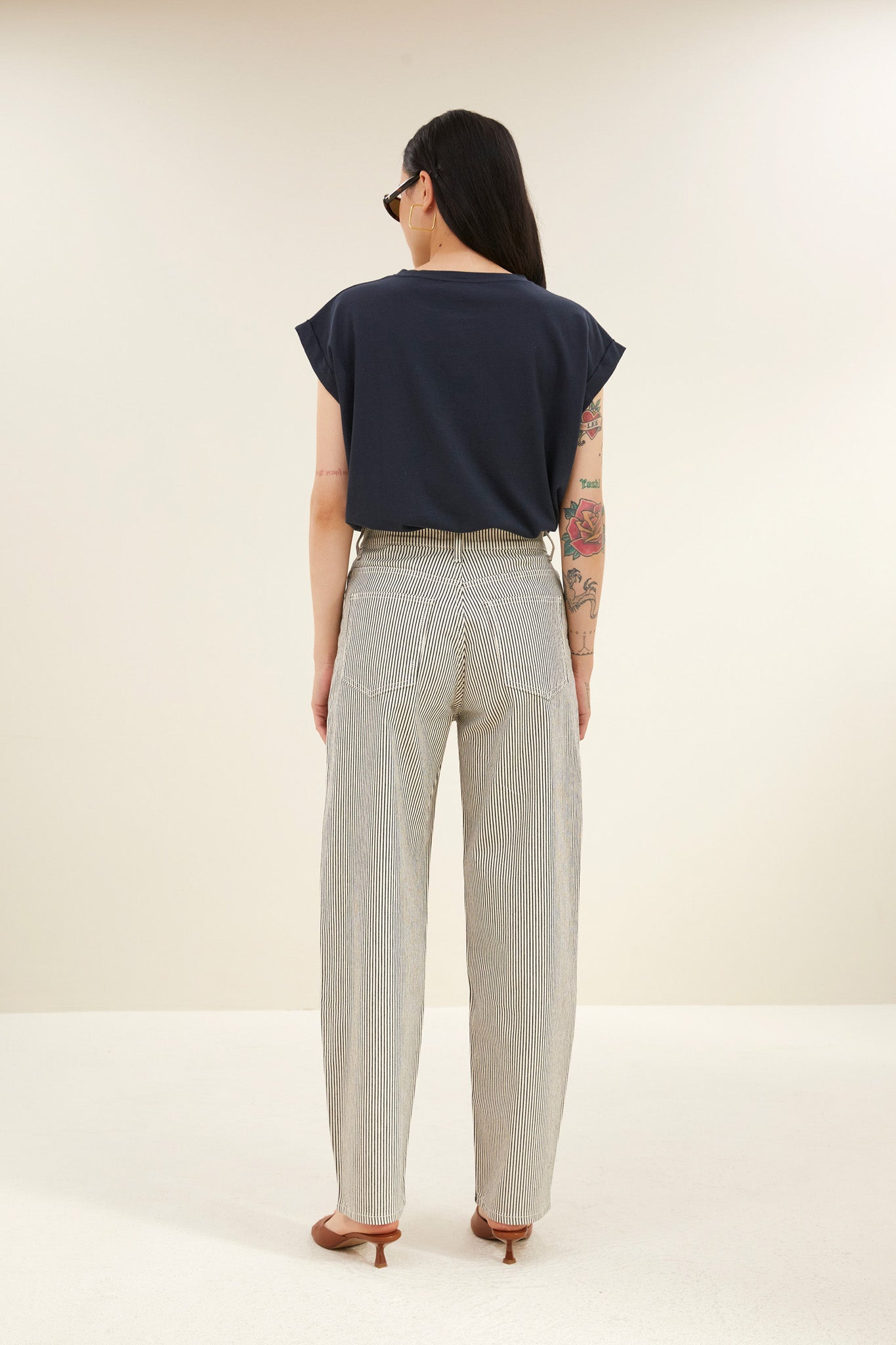 lew stripe pants | jet black stripe