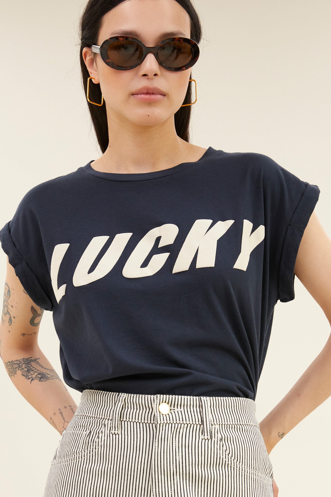 lew stripe pants | jet black stripe