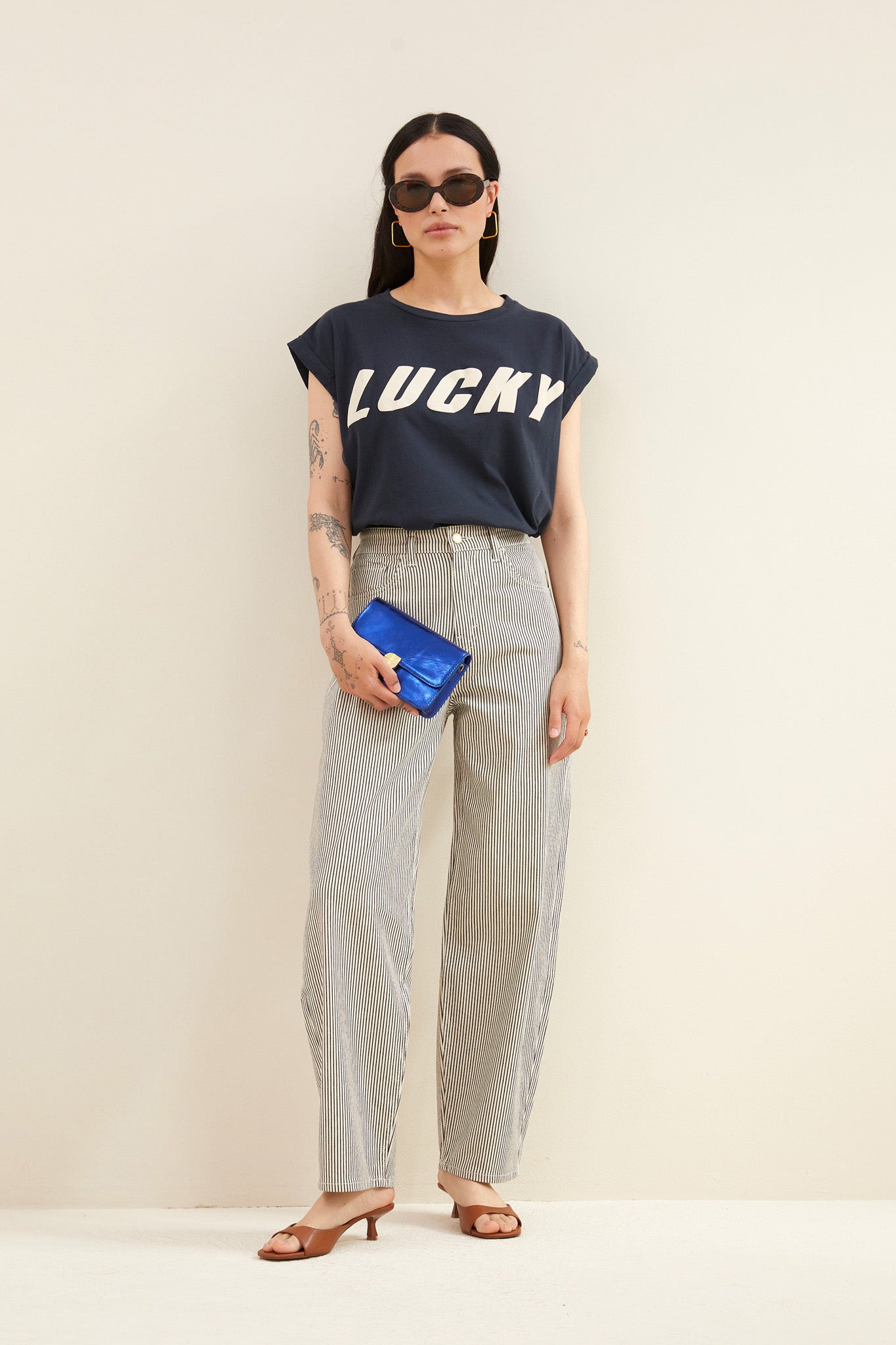 lew stripe pants | jet black stripe