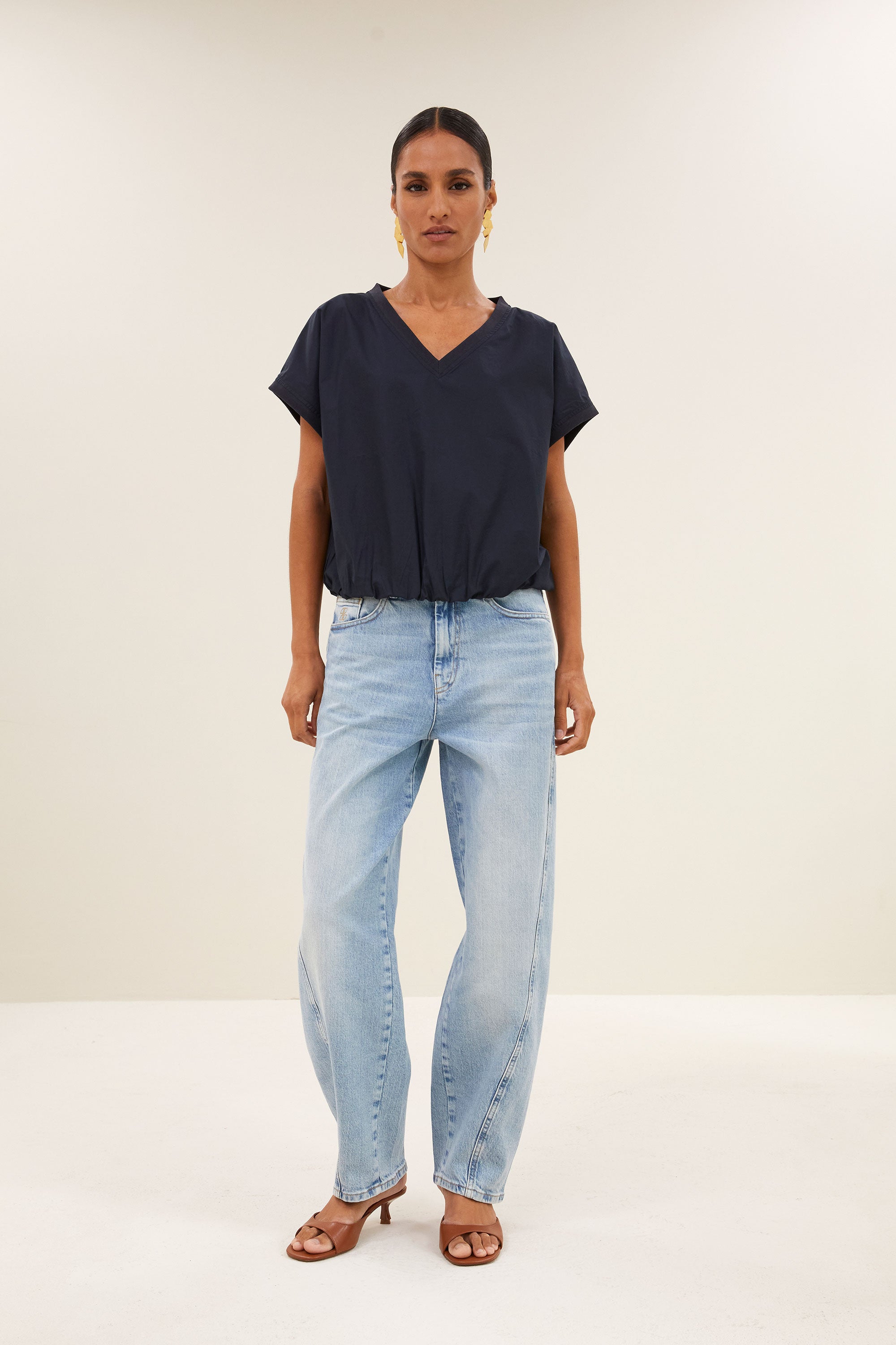 tyler poplin top | midnight