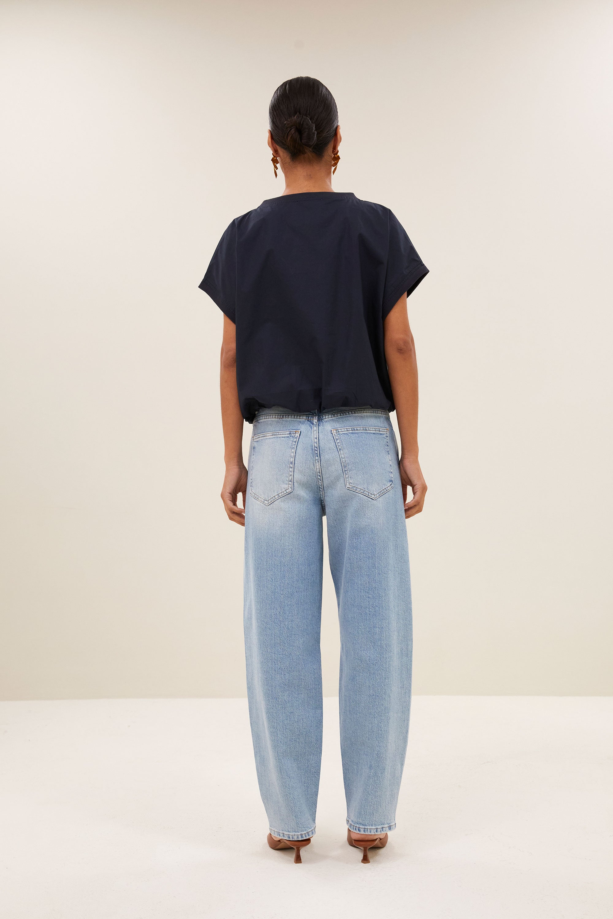 tyler poplin top | midnight