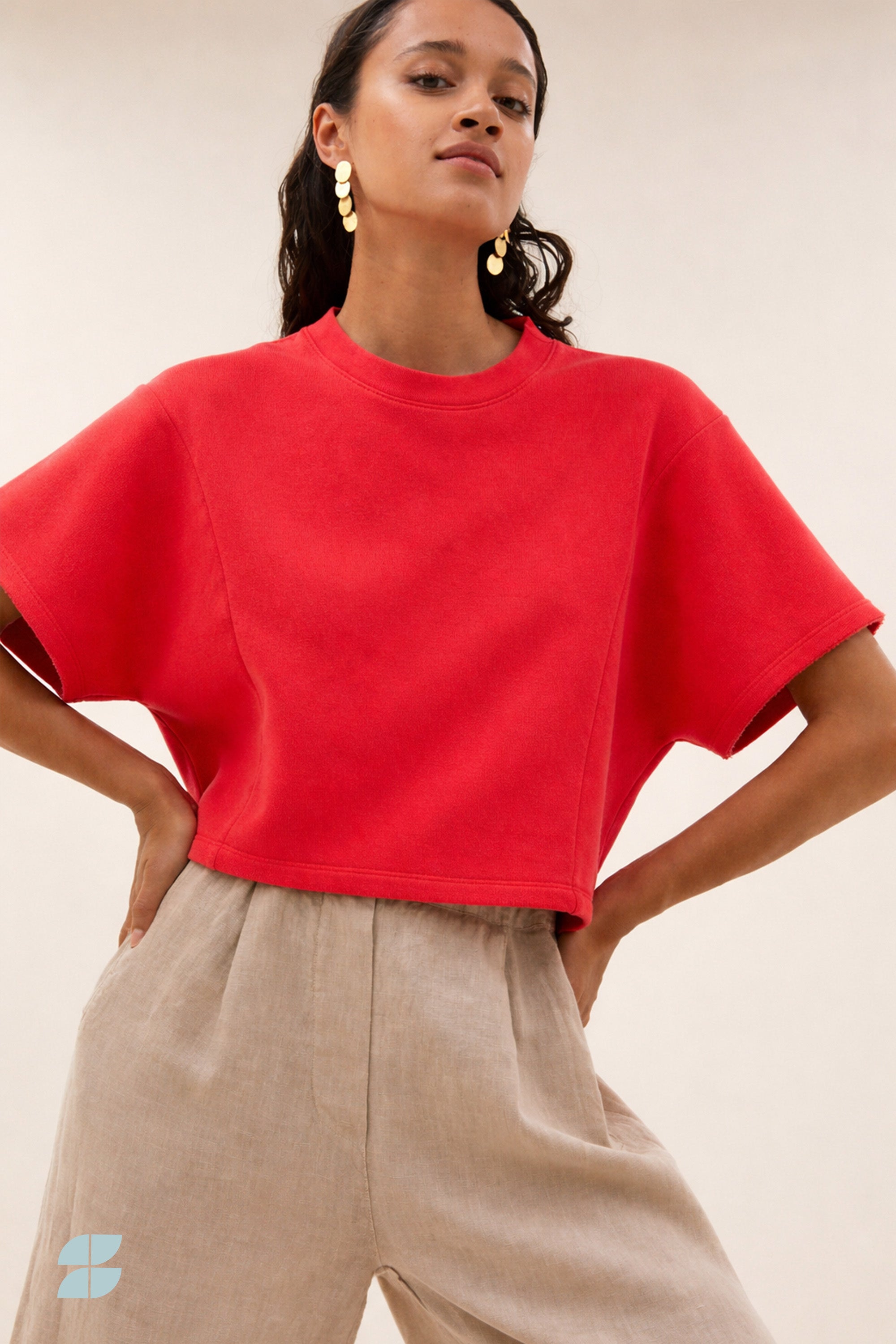 suki sweat top | poppy red