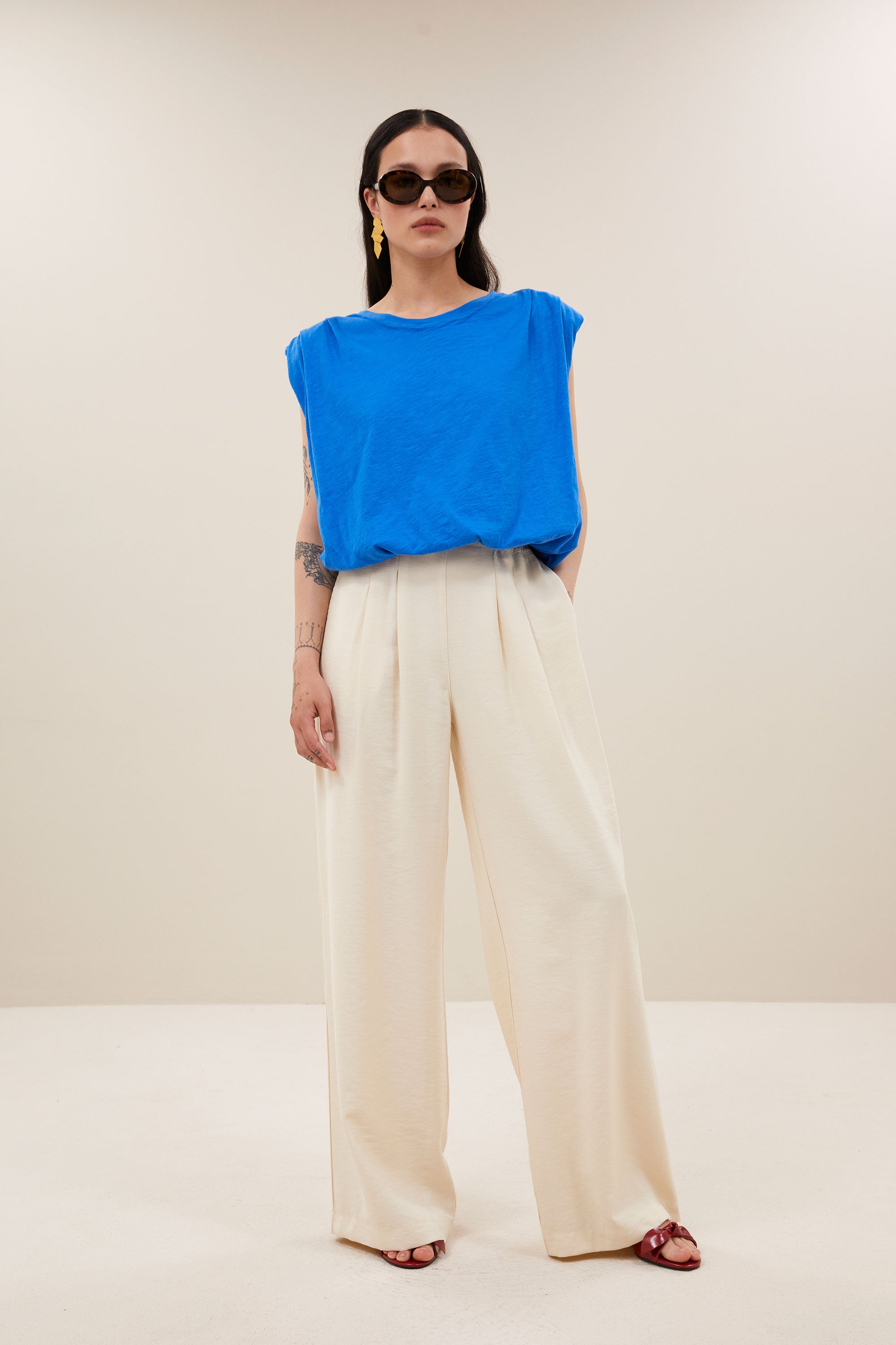 nilou jersey top | french blue