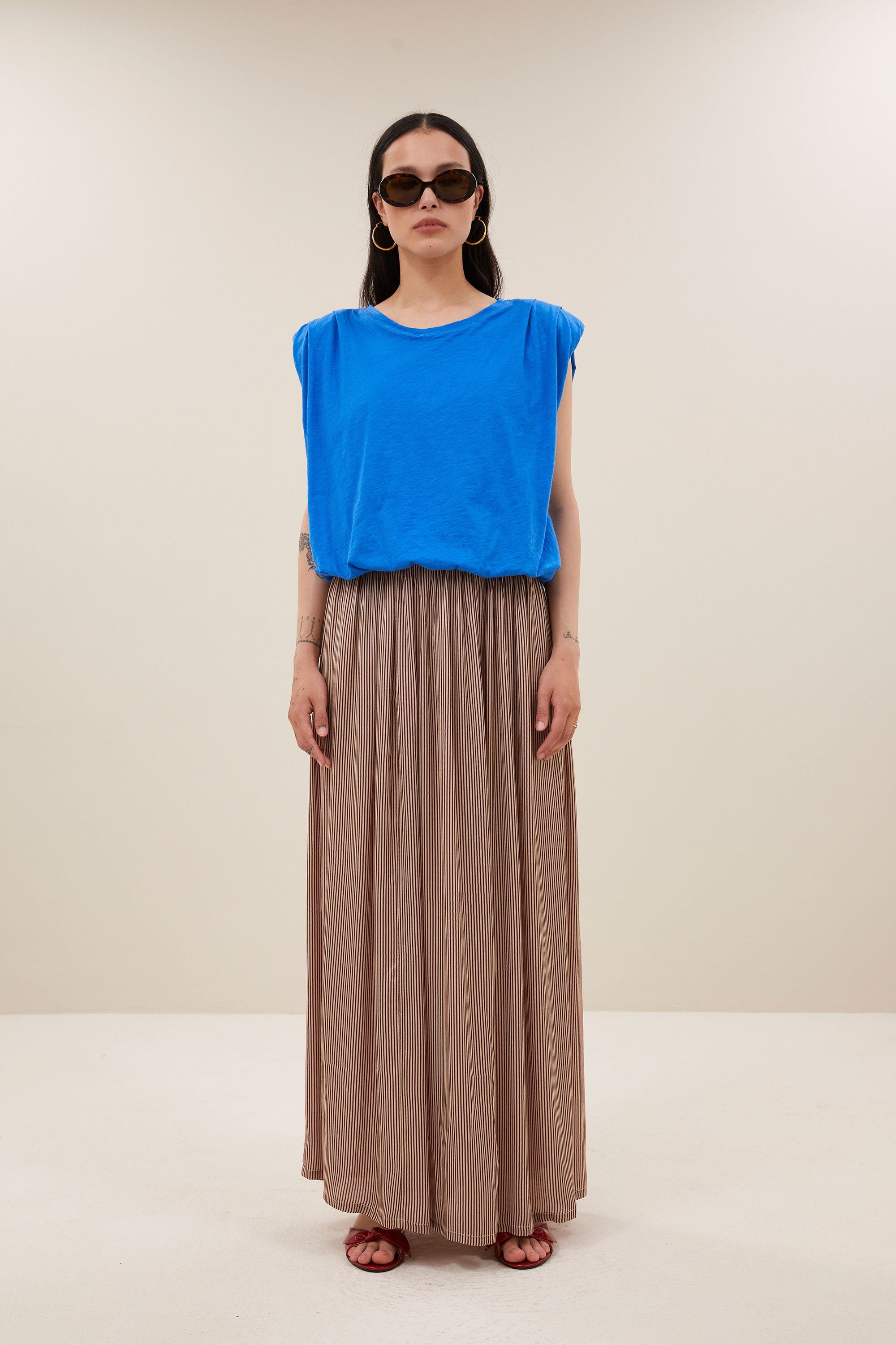 nilou jersey top | french blue