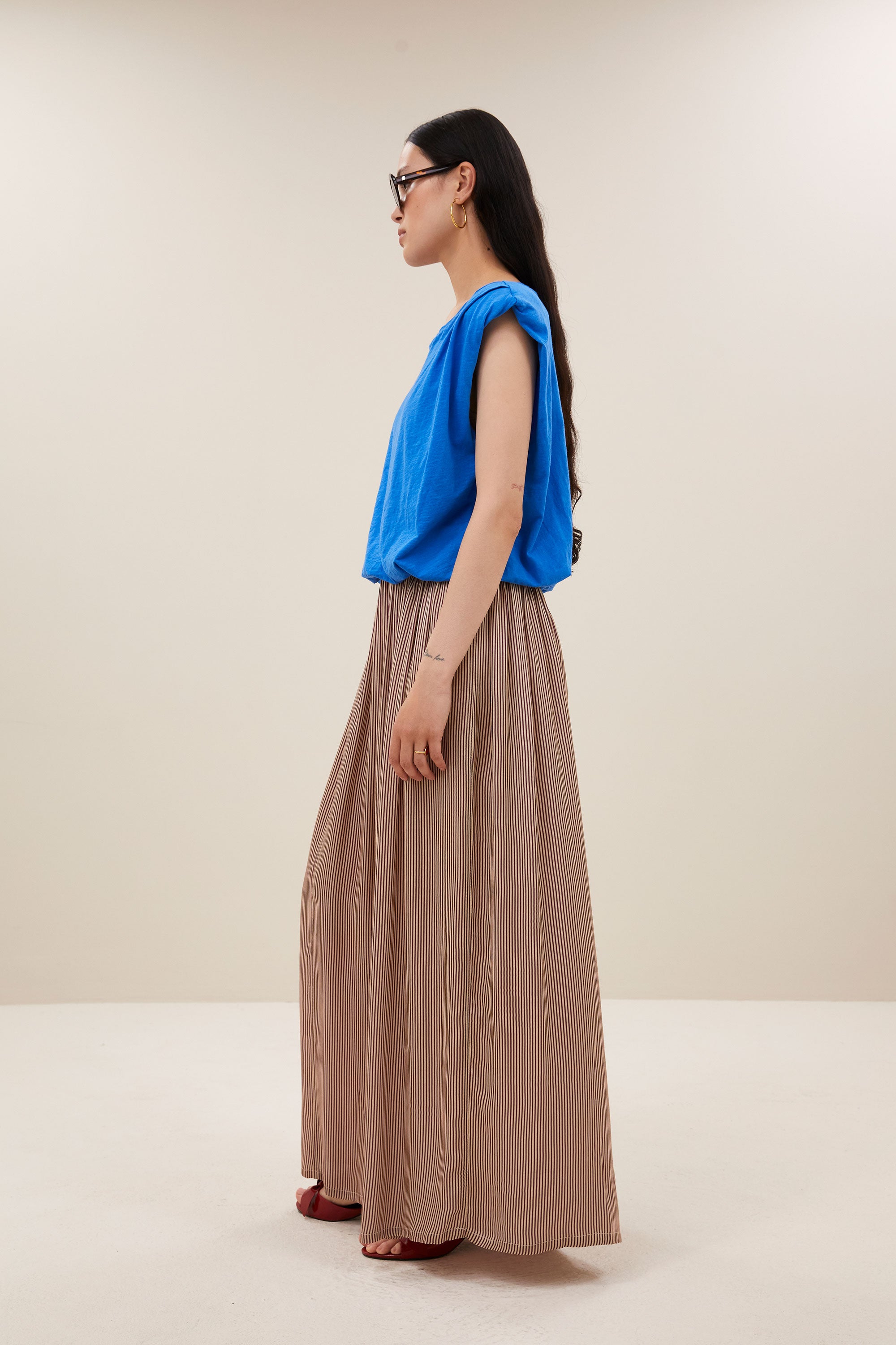 nilou jersey top | french blue