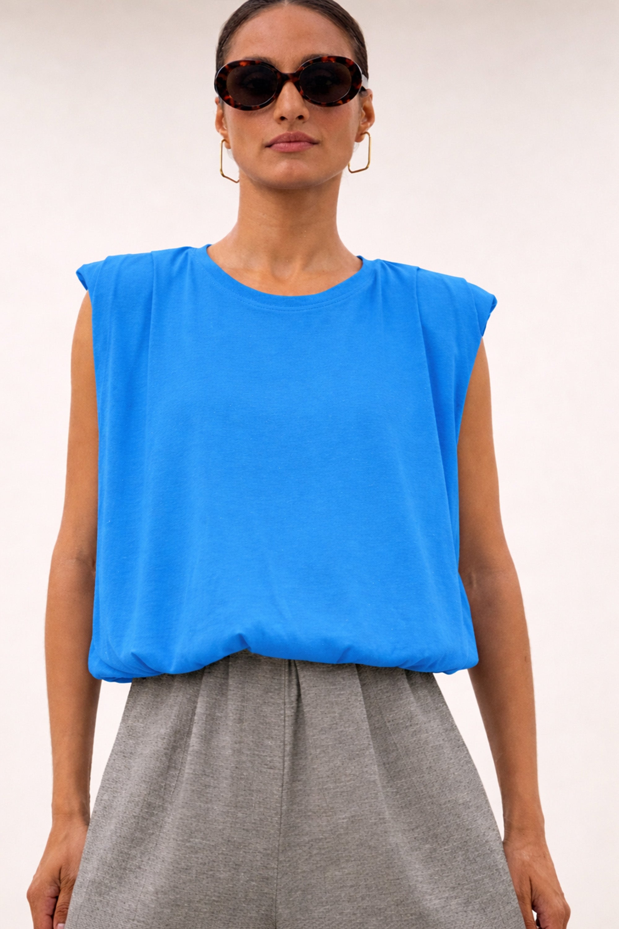 nilou jersey top | french blue