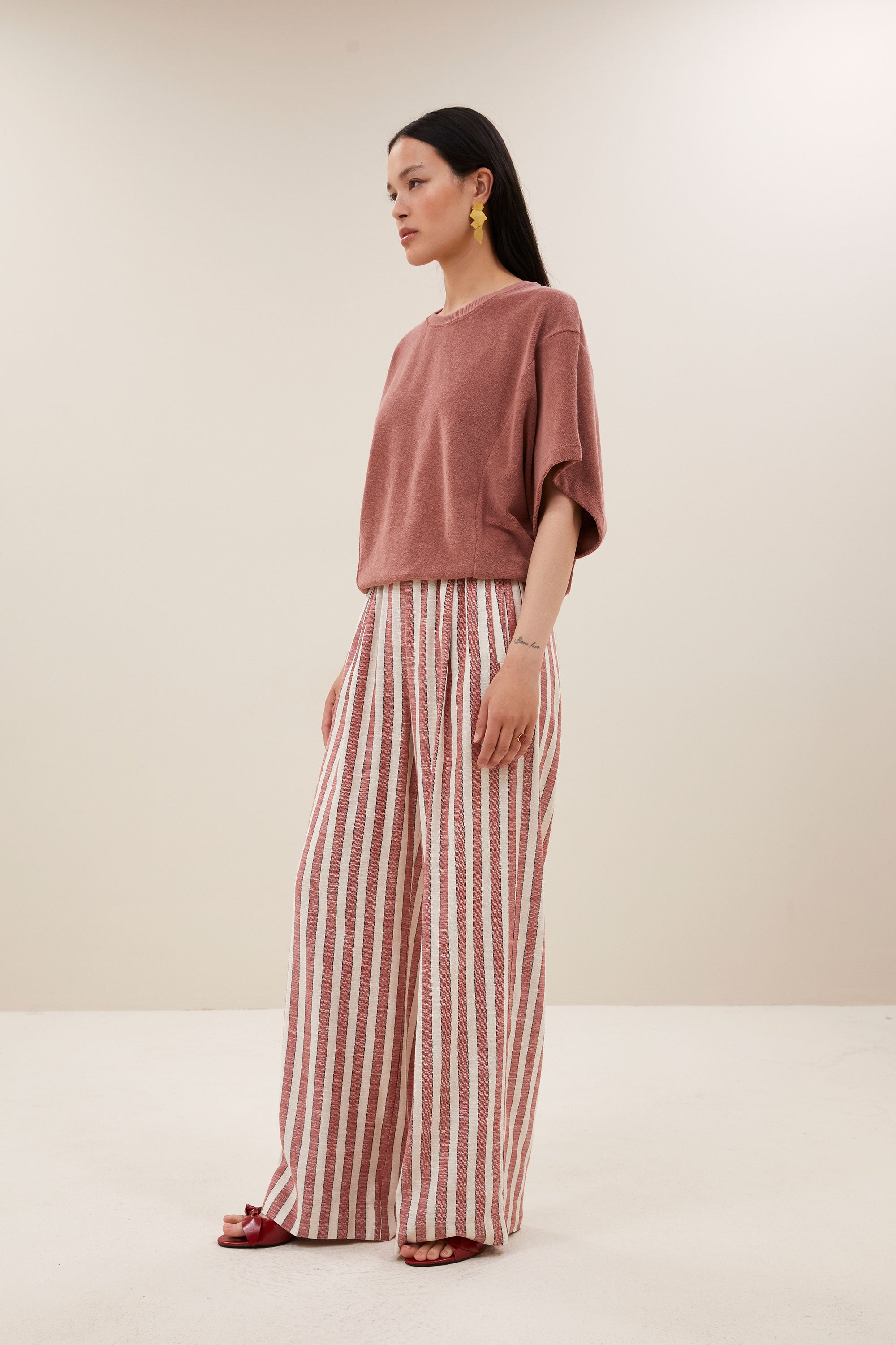 nuki slub top | withered rose