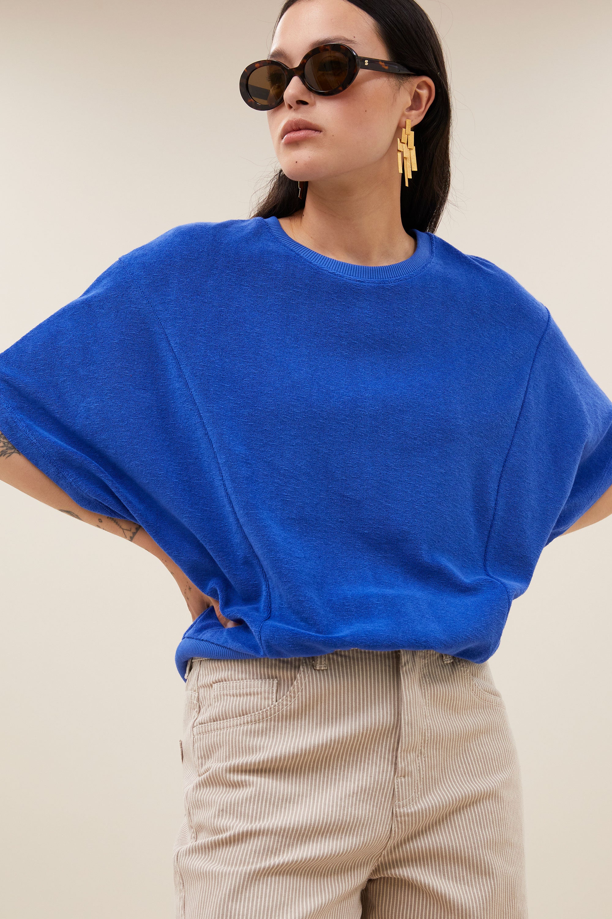 nuki slub top | azul blue