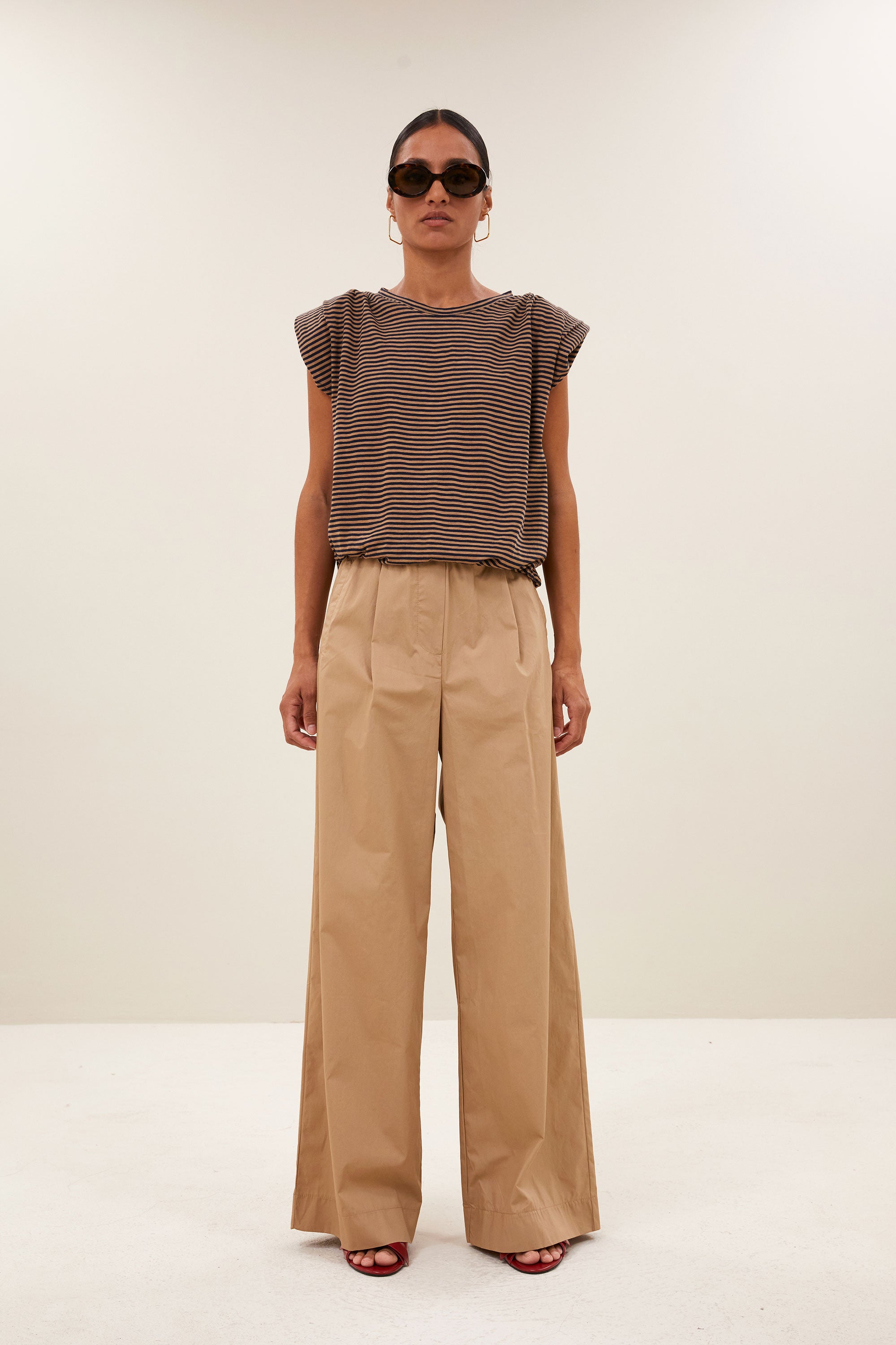 nilou stripe top | tannin stripe