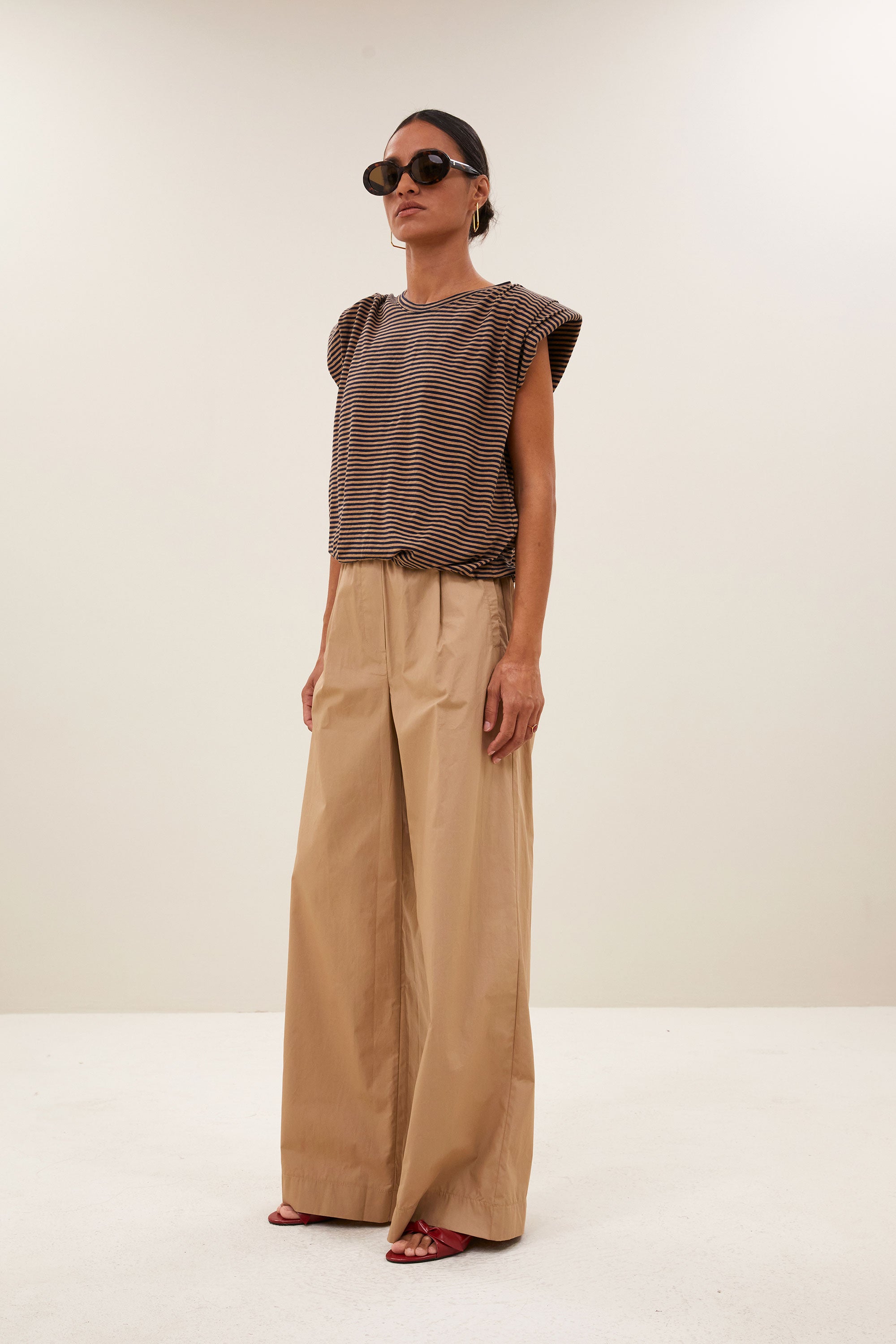 nilou stripe top | tannin stripe