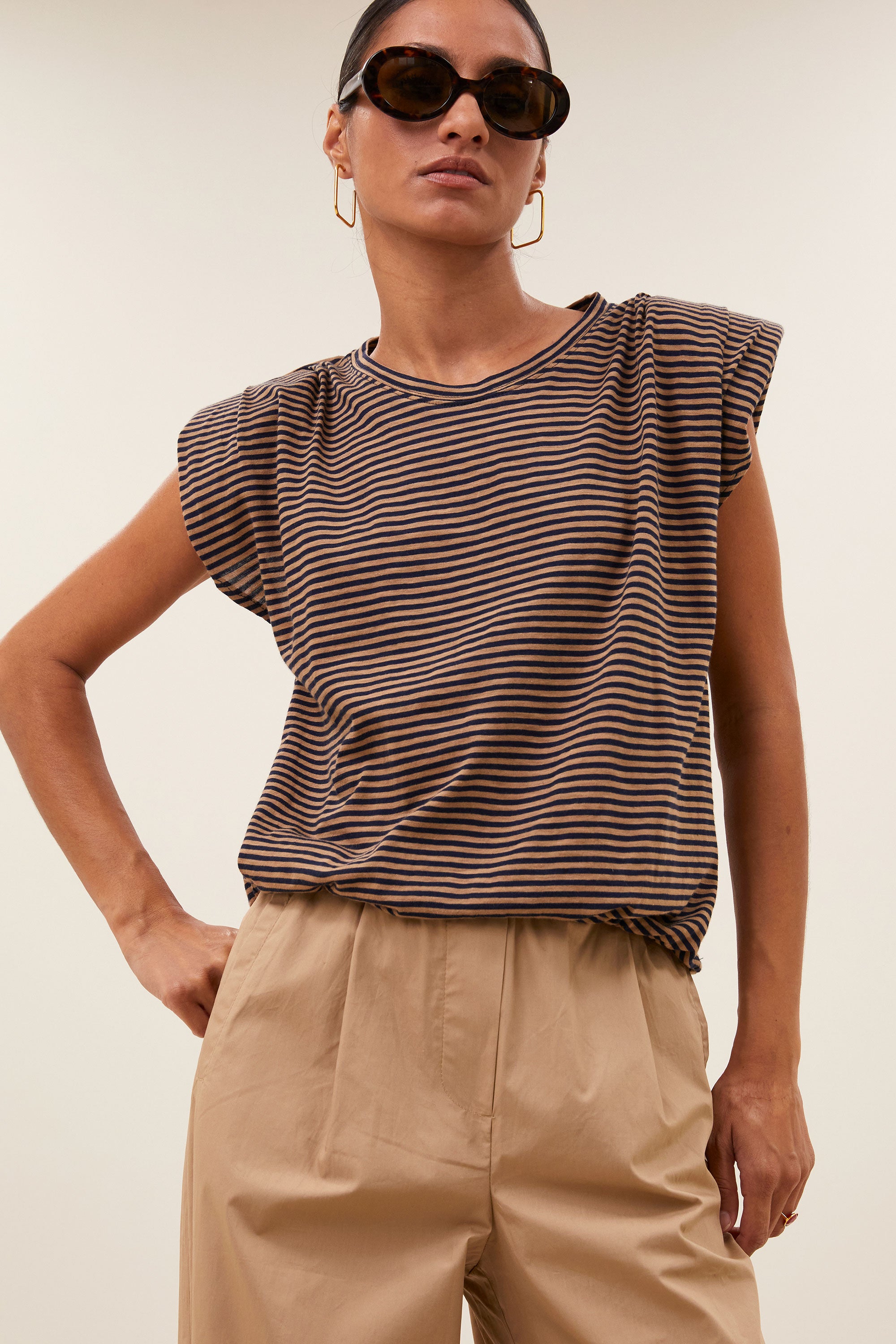 nilou stripe top | tannin stripe