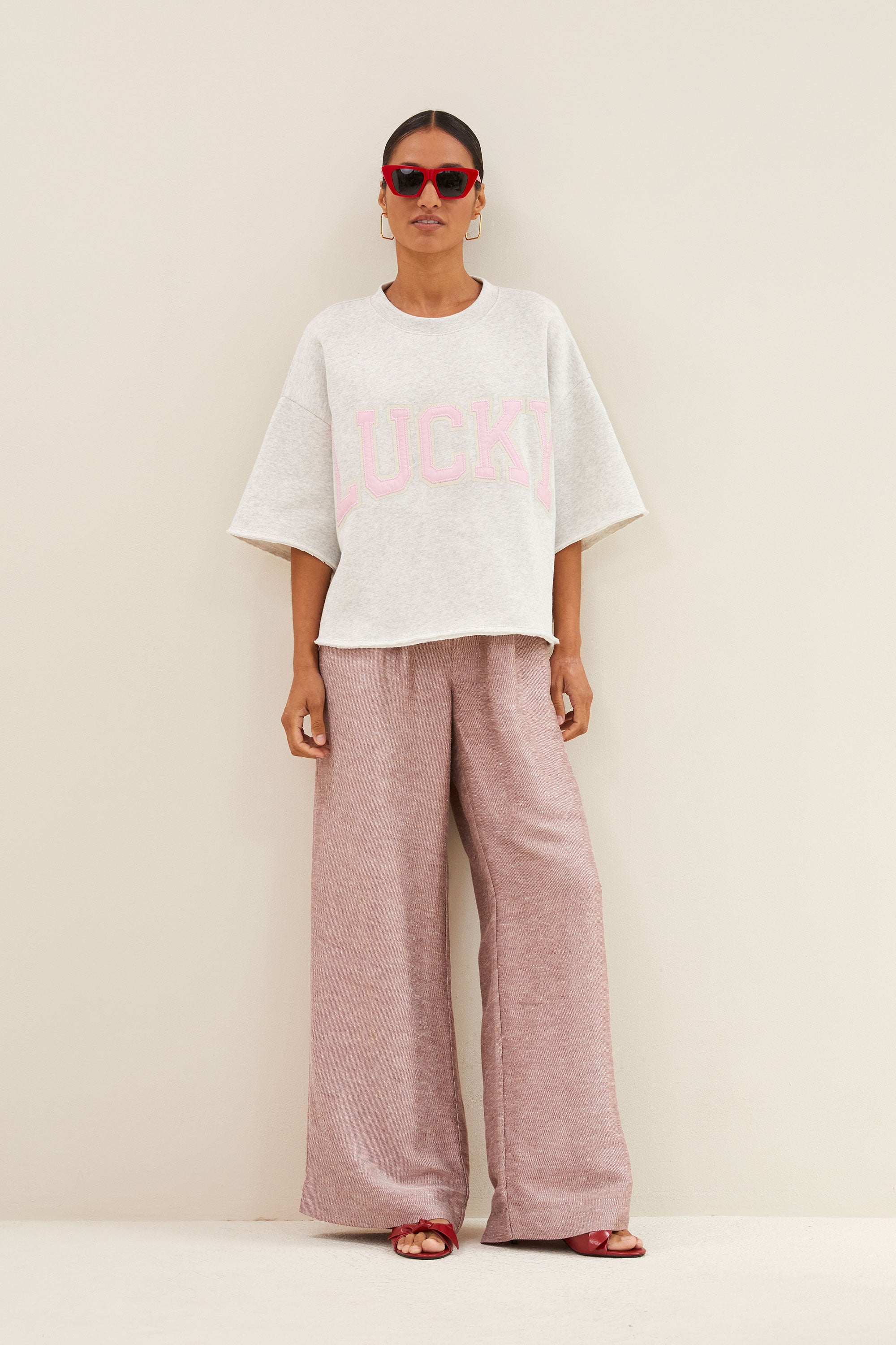 willow lucky top | light grey melee