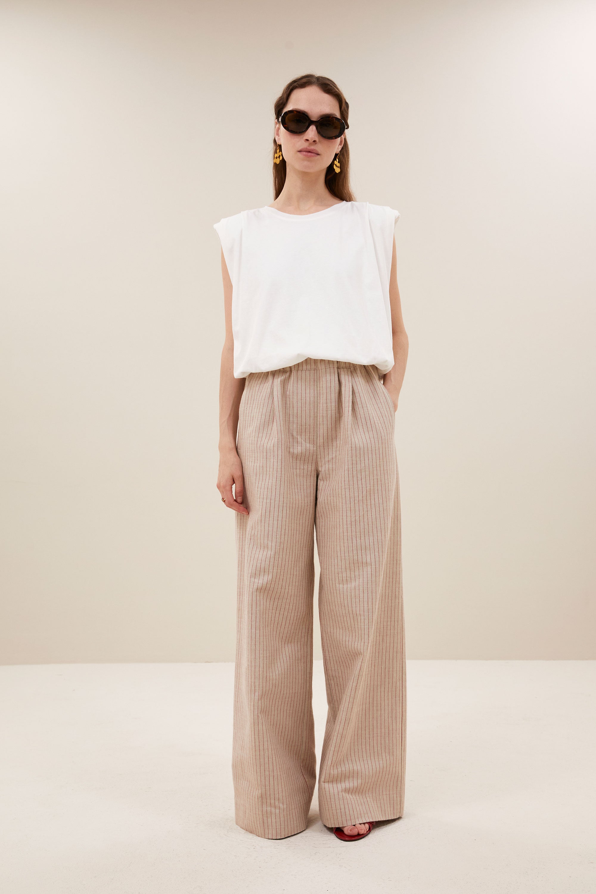 nilou jersey top | off white