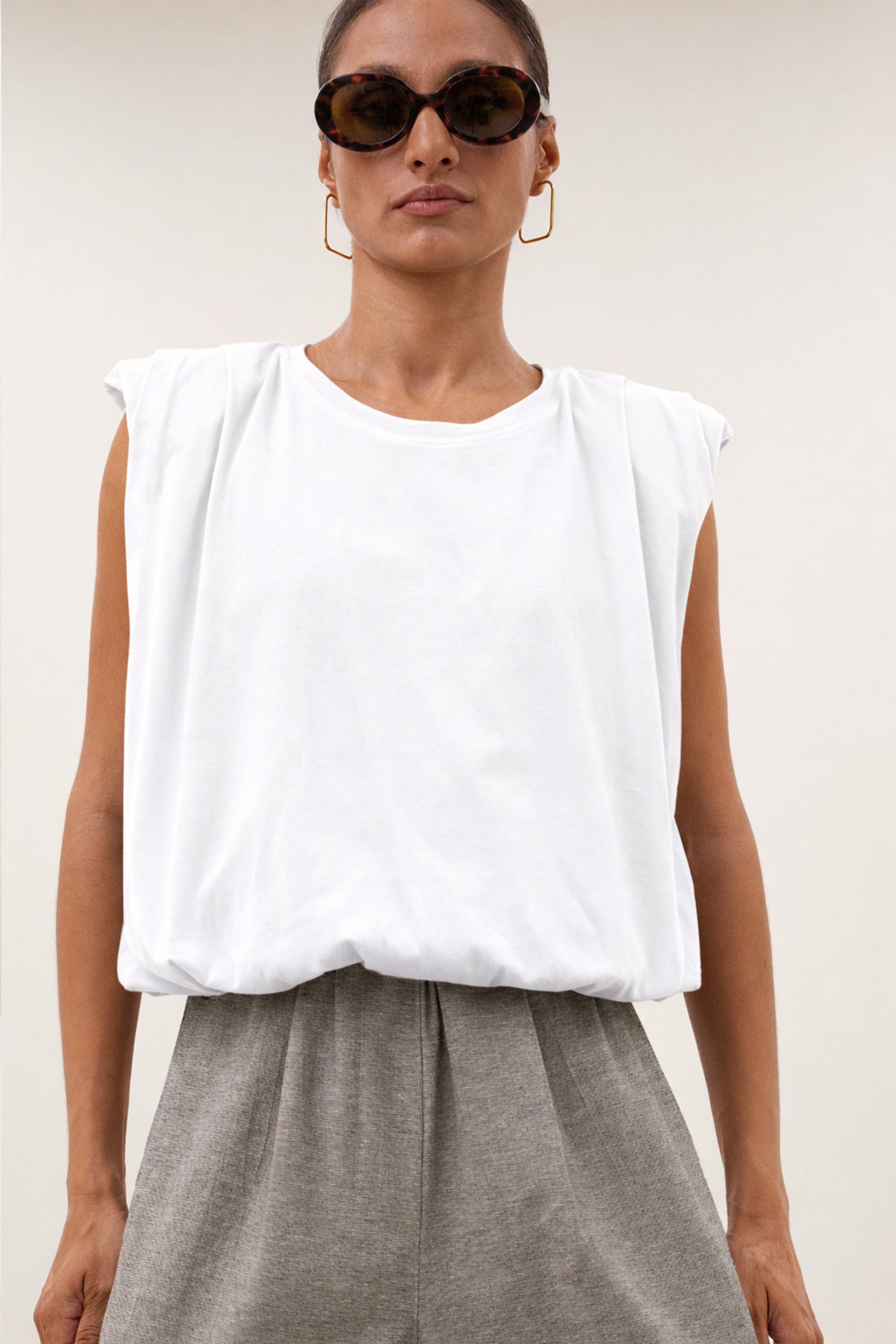 nilou jersey top | off white