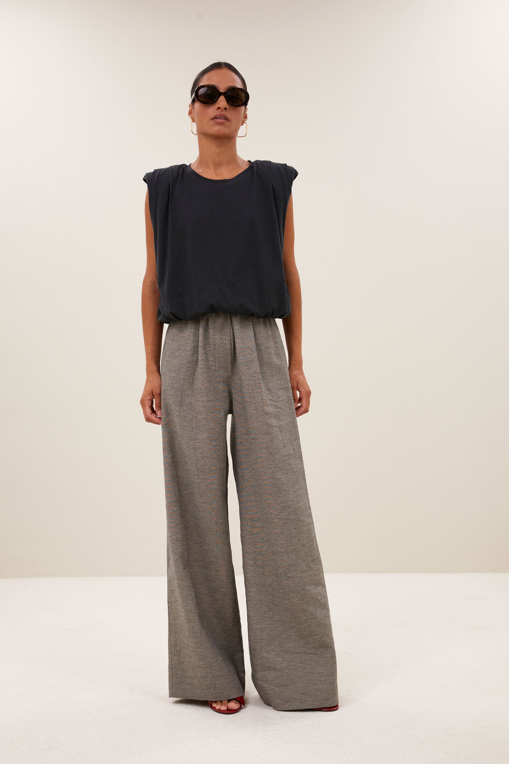 nilou jersey top | jet black