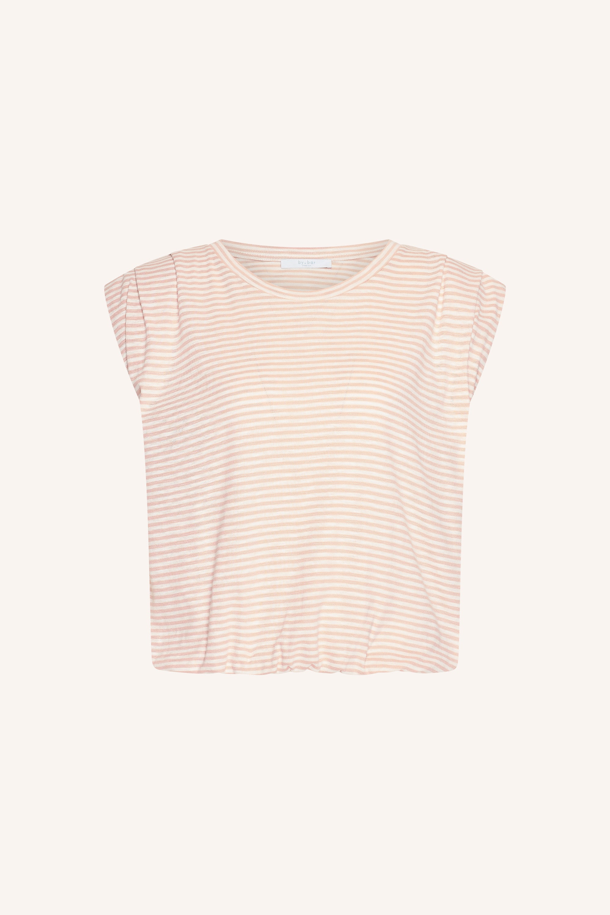 nilou flame stripe top | light rose stripe