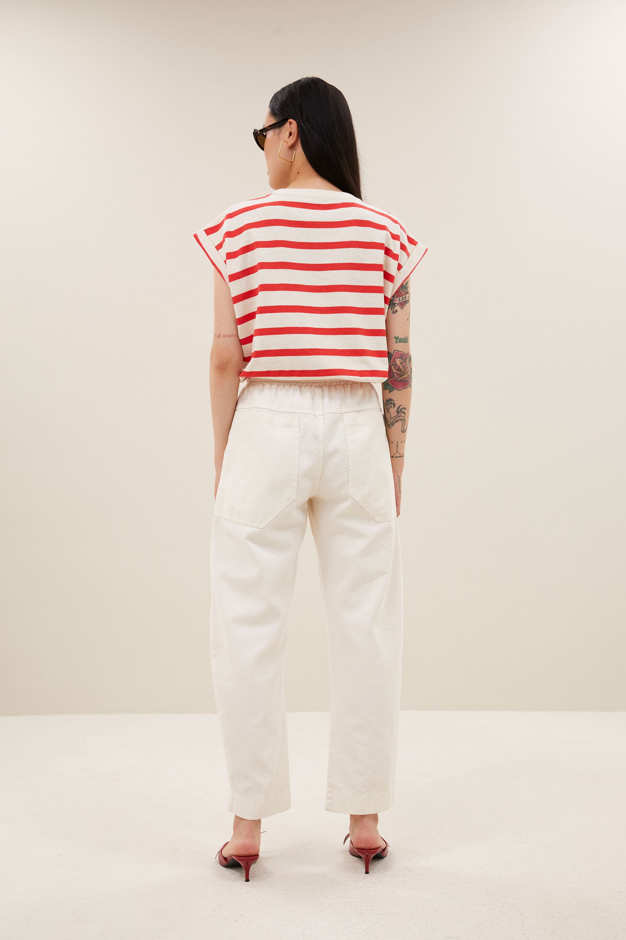 tobi stripe top | poppy red stripe