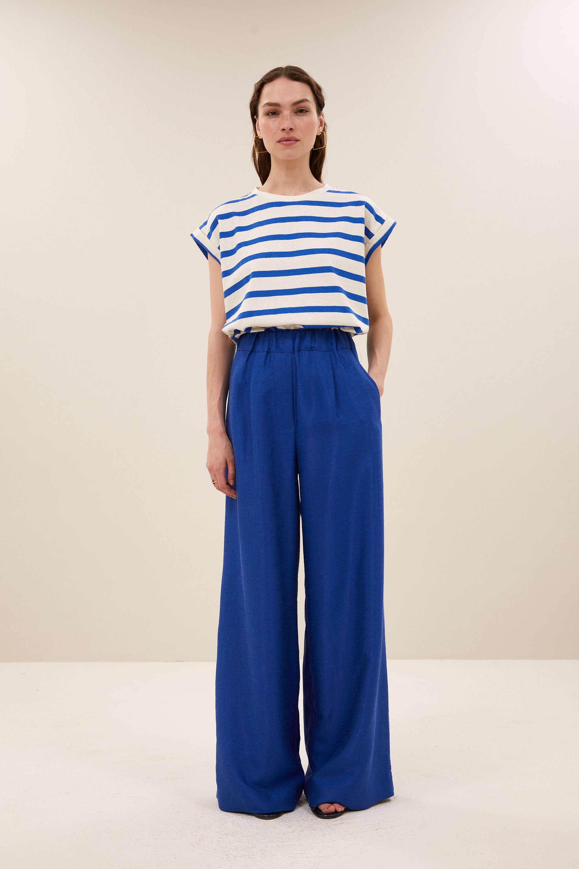 tobi stripe top | azul blue stripe