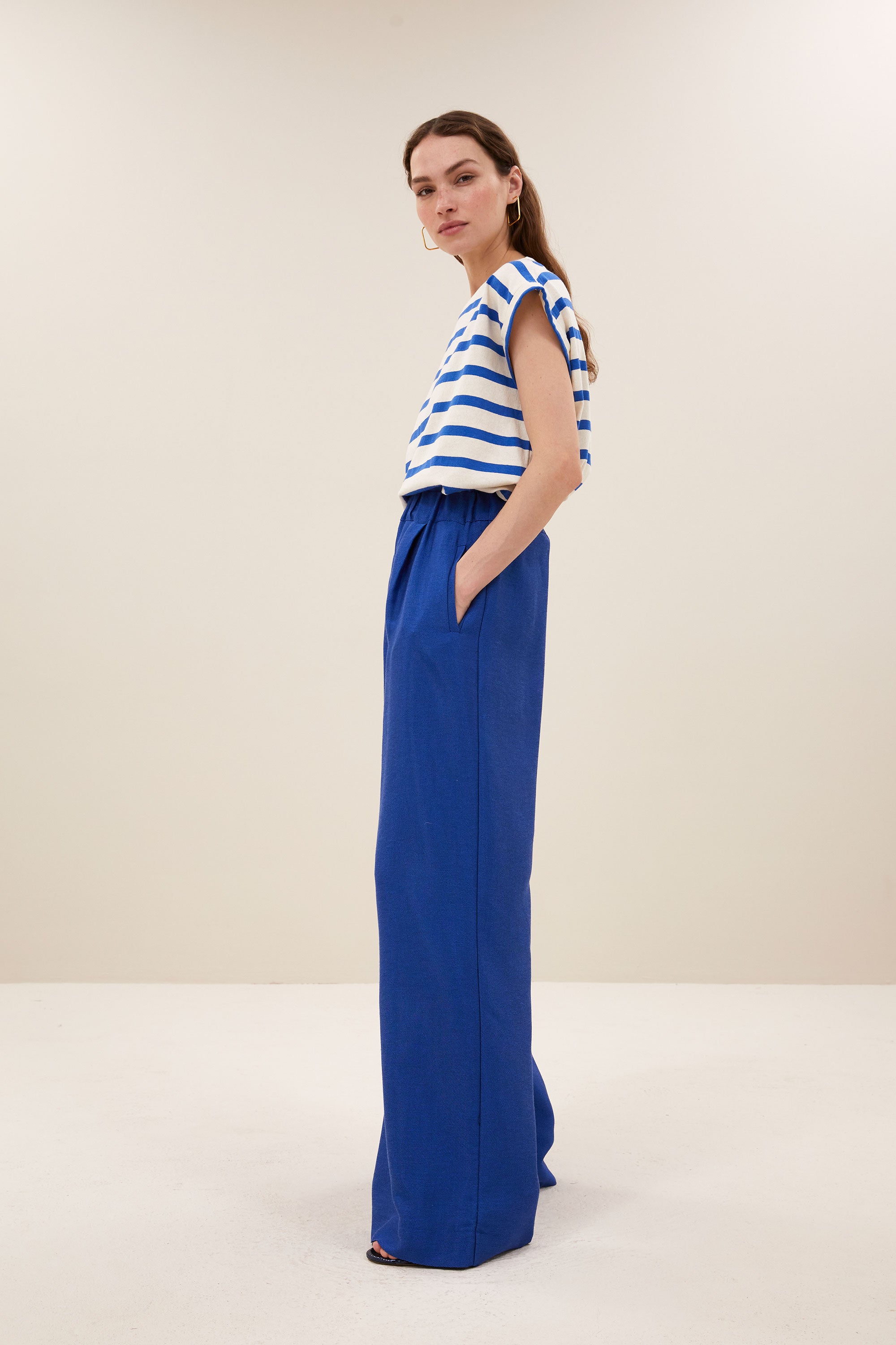 tobi stripe top | azul blue stripe