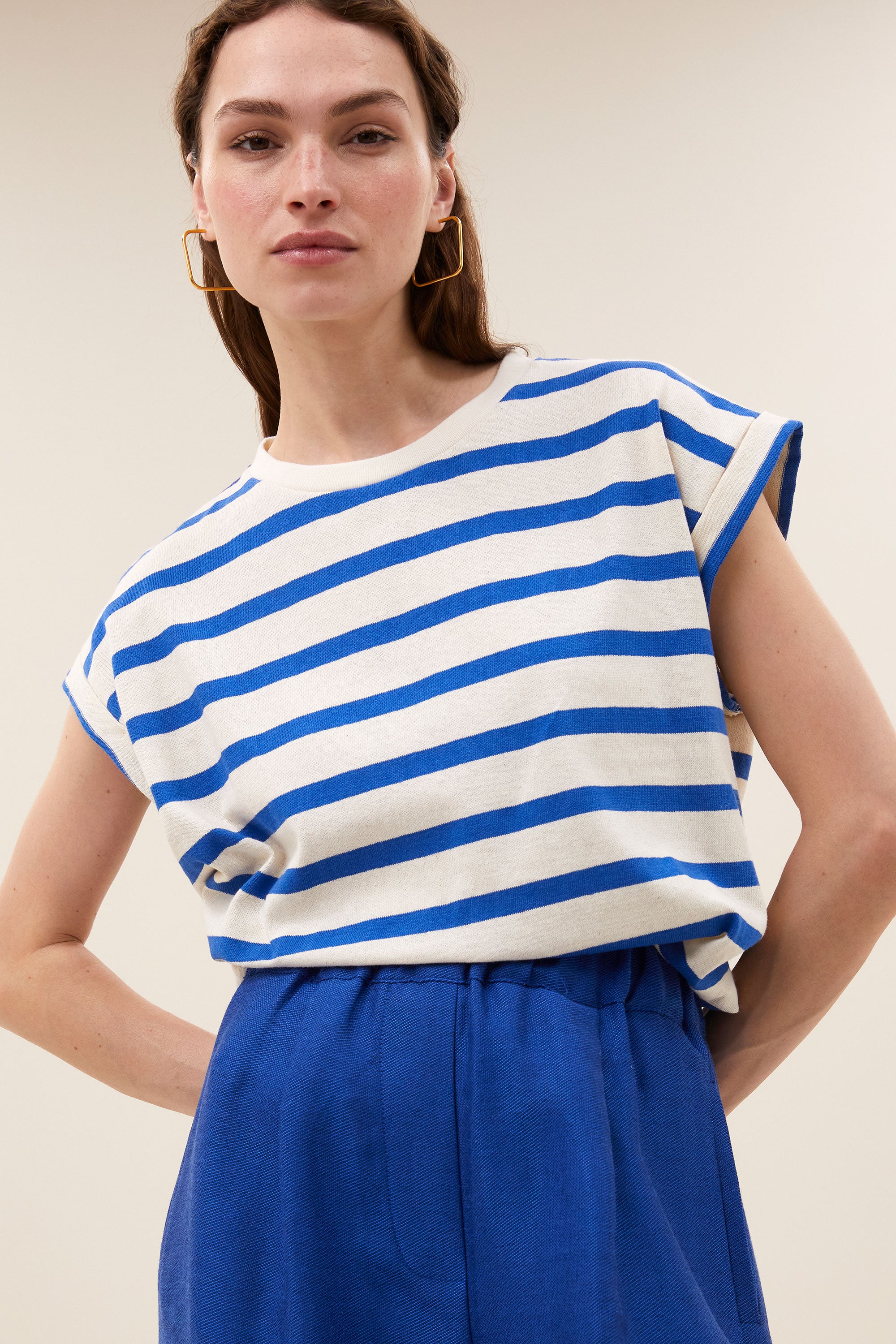 tobi stripe top | azul blue stripe