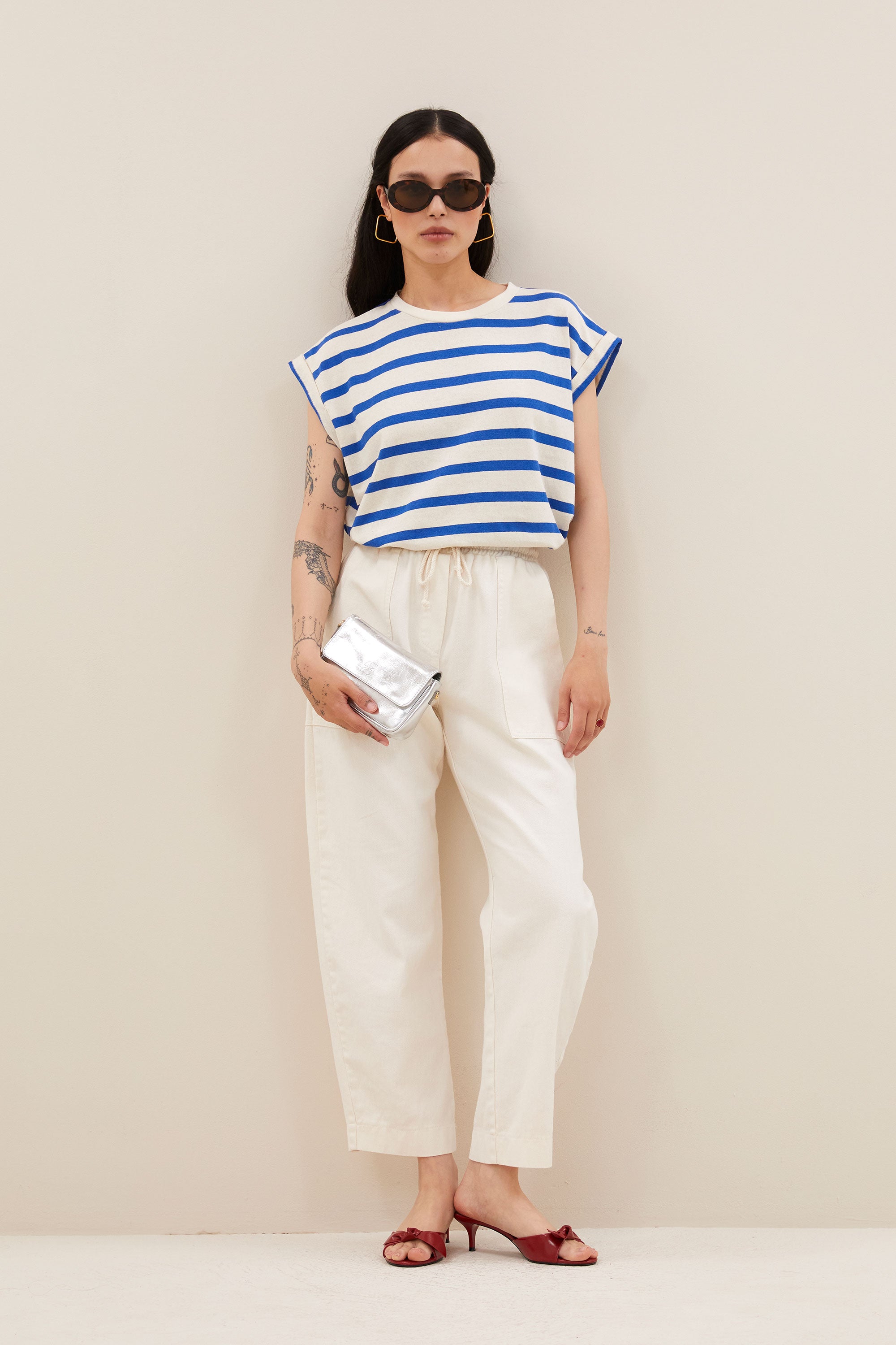tobi stripe top | azul blue stripe