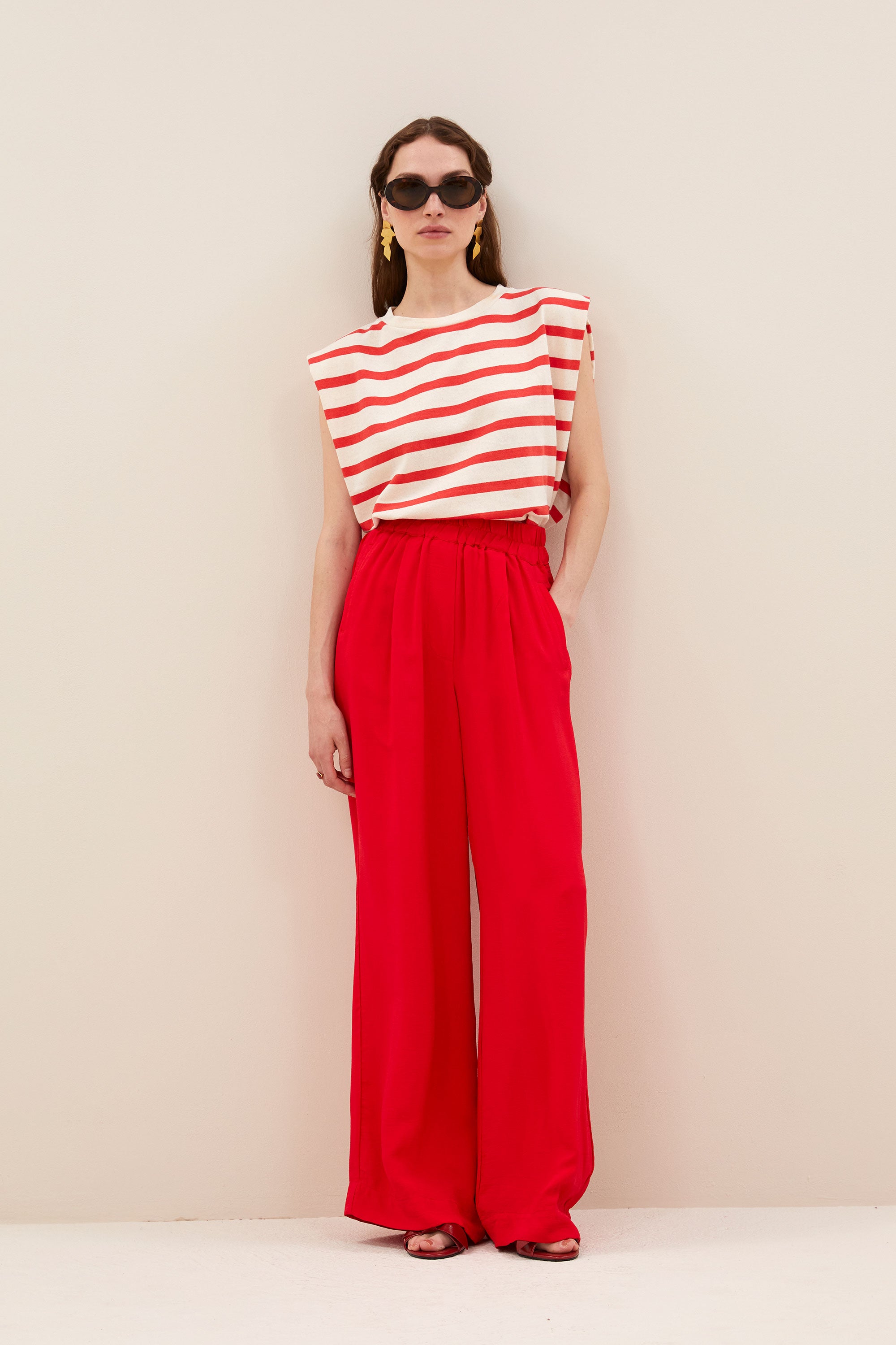 benji satin stripe pants | lollipop