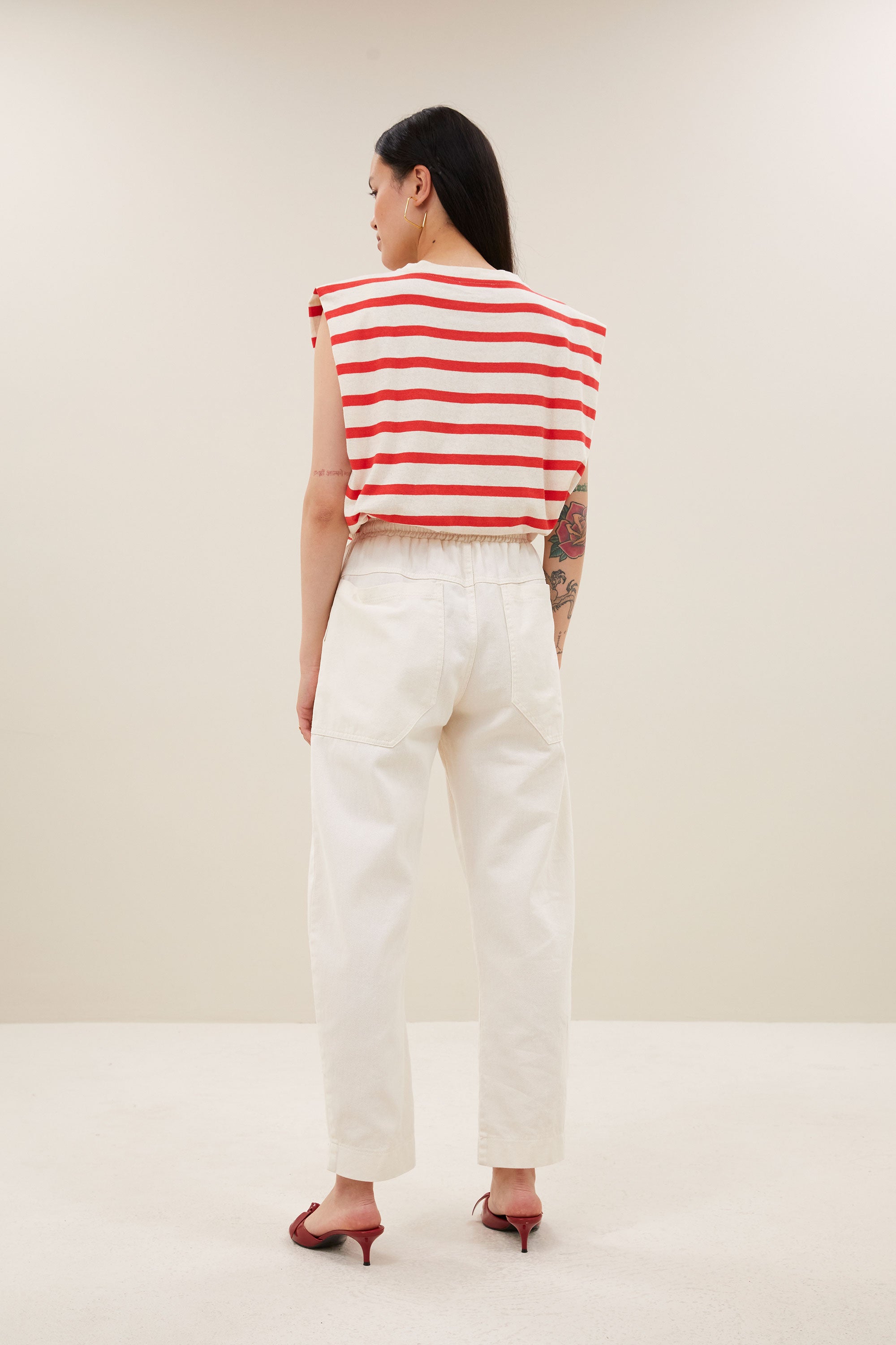 diede stripe top | poppy red stripe
