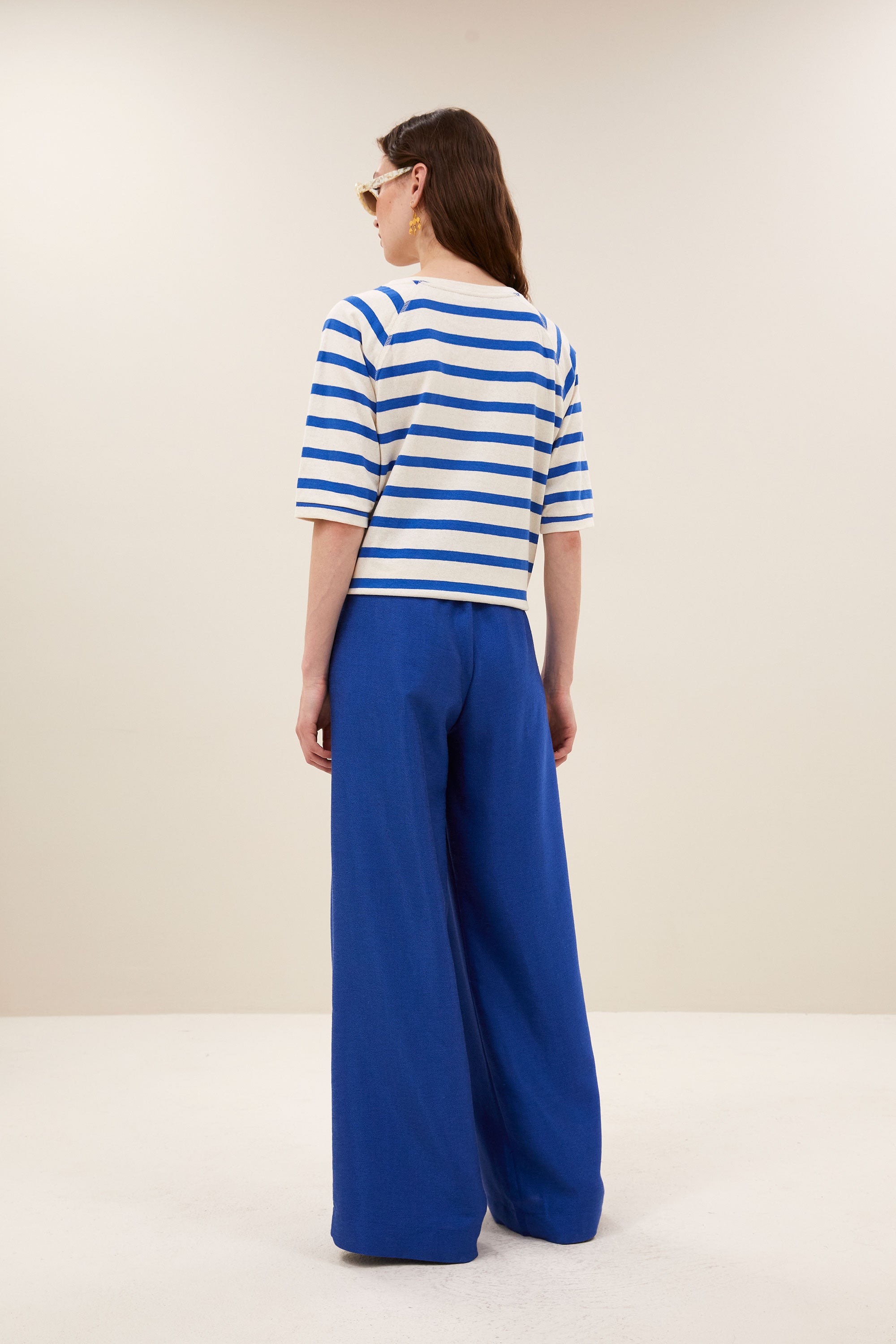 neva stripe top | azul blue stripe