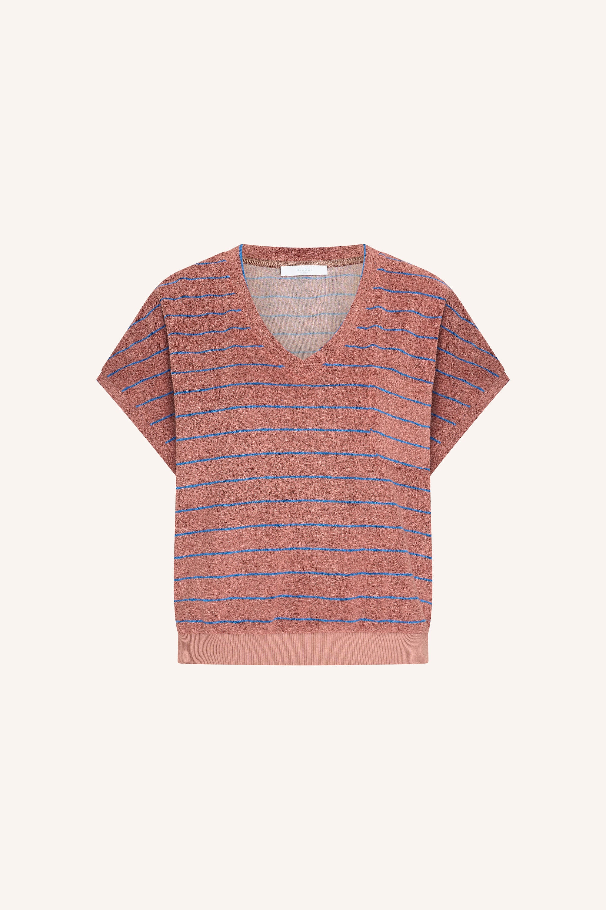 tyler slub stripe top | withered rose stripe