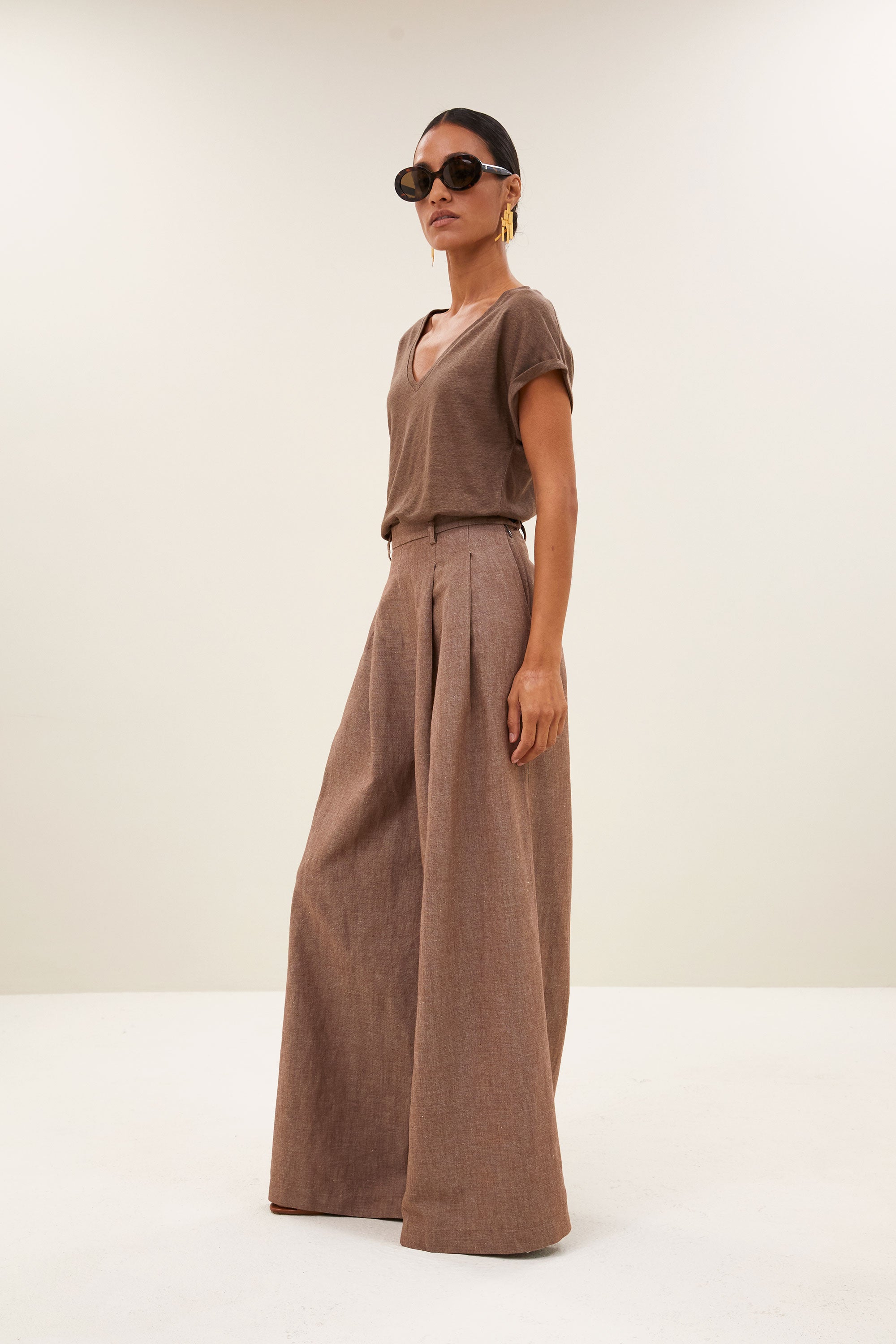 momi linen top | iced coffee