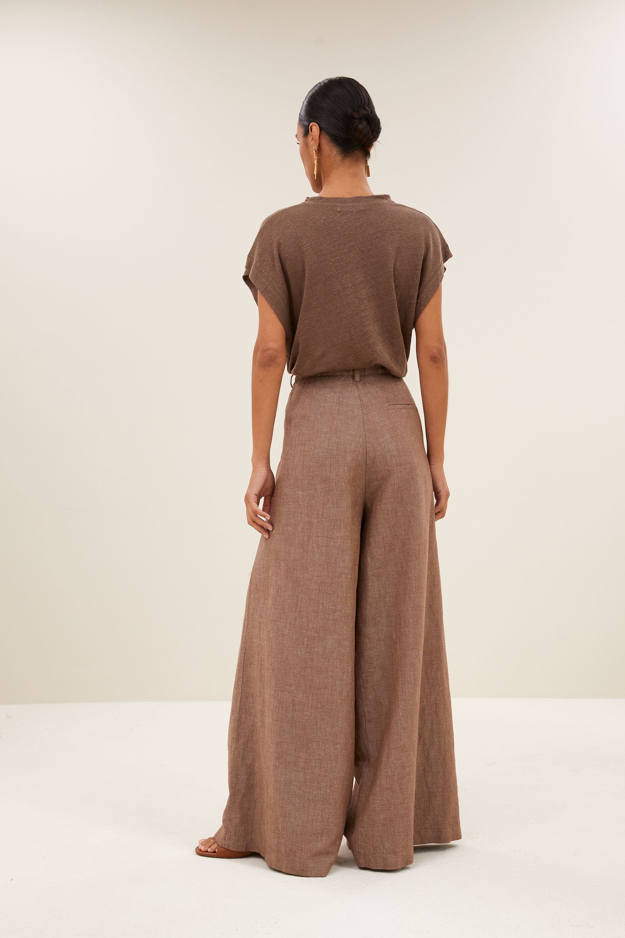 mason linen top | iced coffee