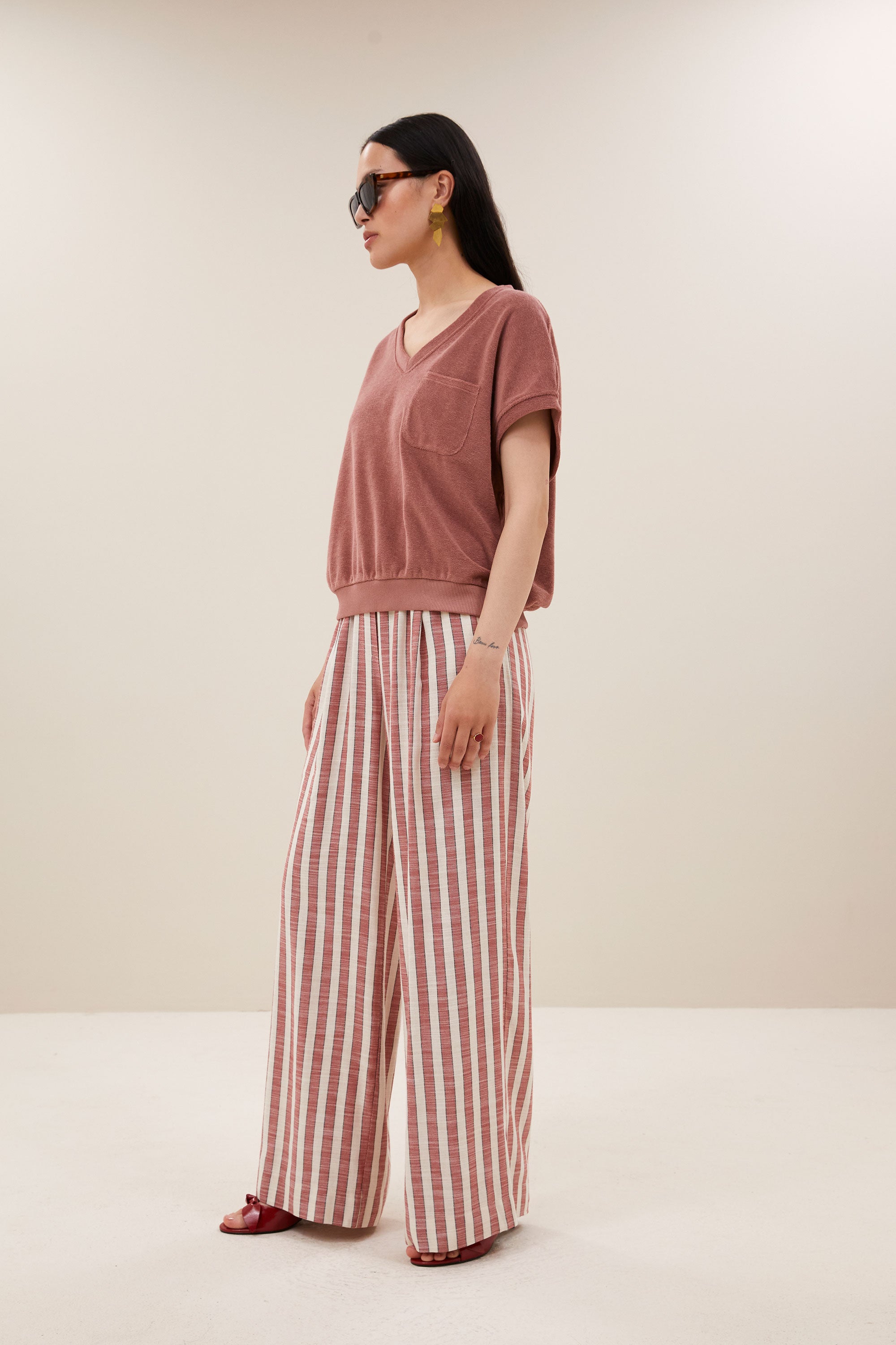 tyler slub top | withered rose