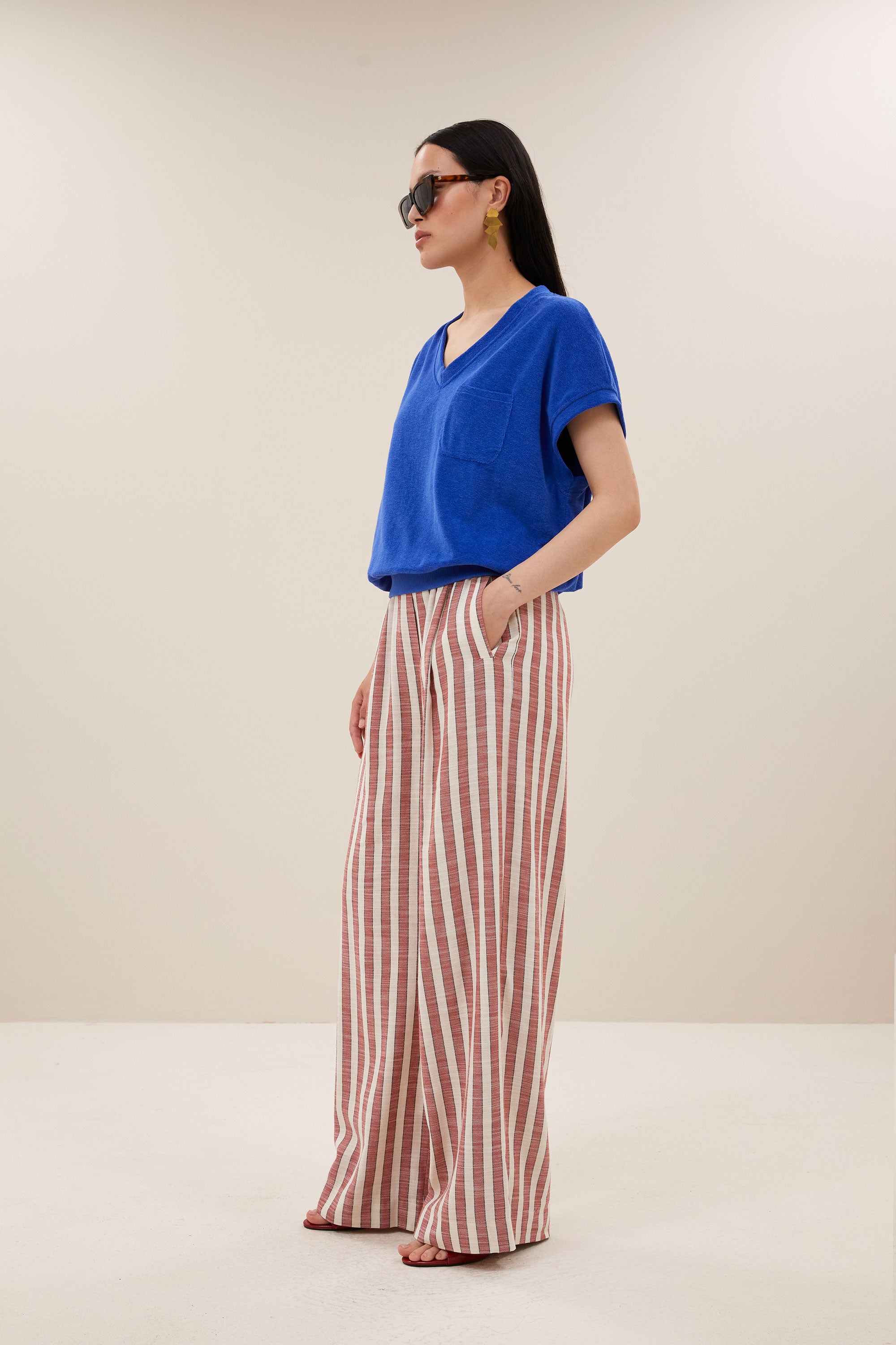 tyler slub top | azul blue