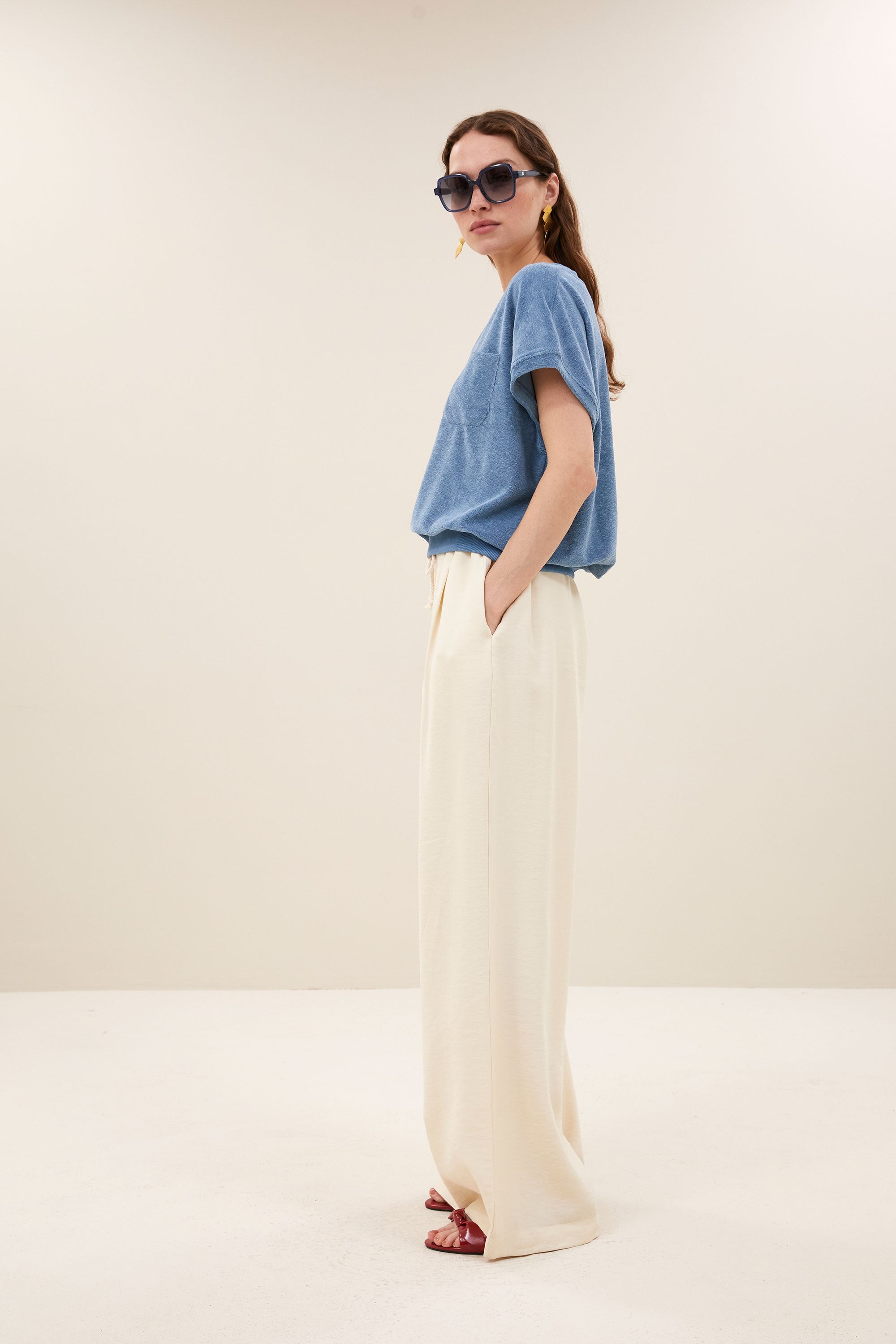 tyler slub top | blue stone