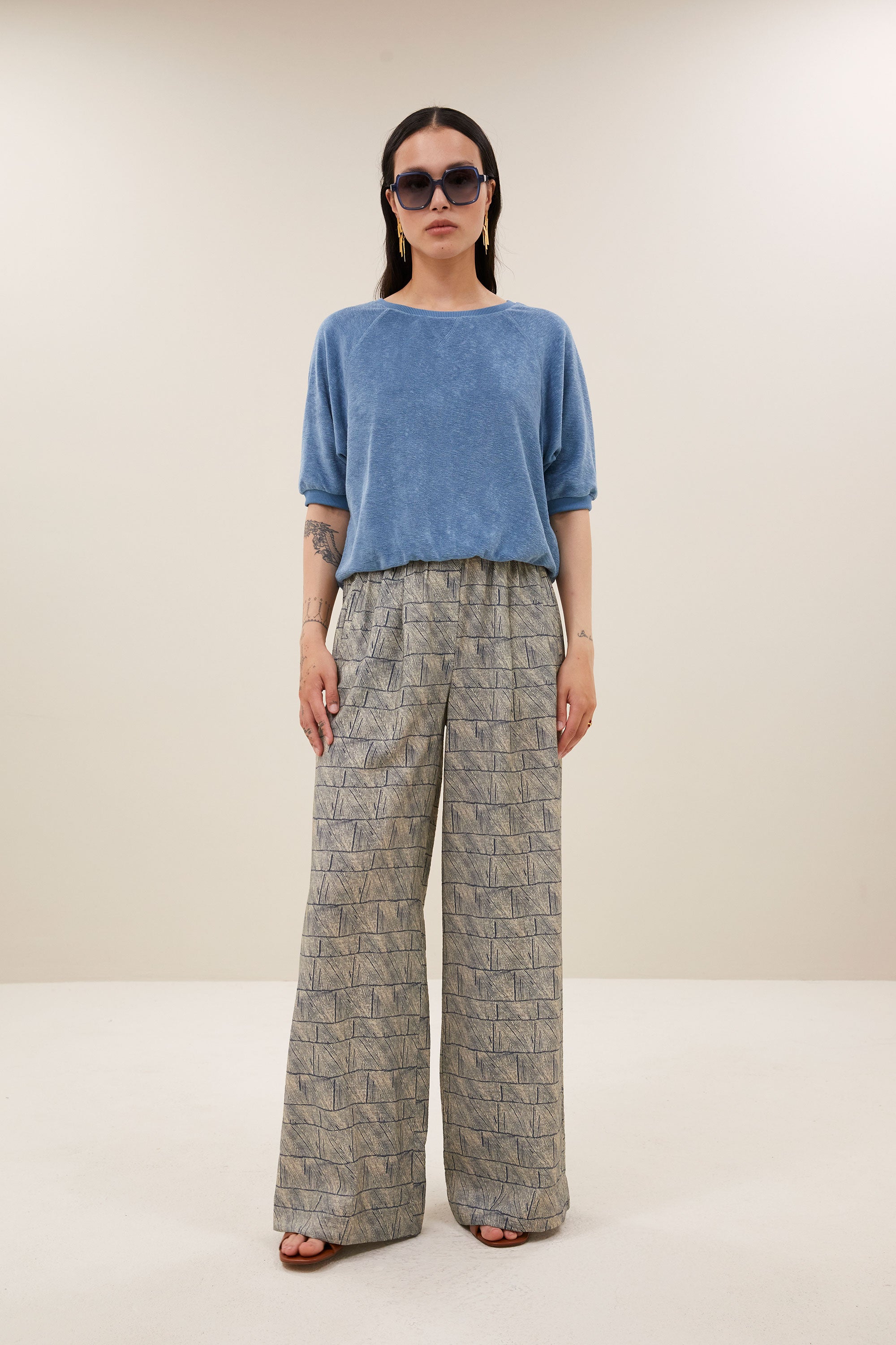 neva slub top | blue stone