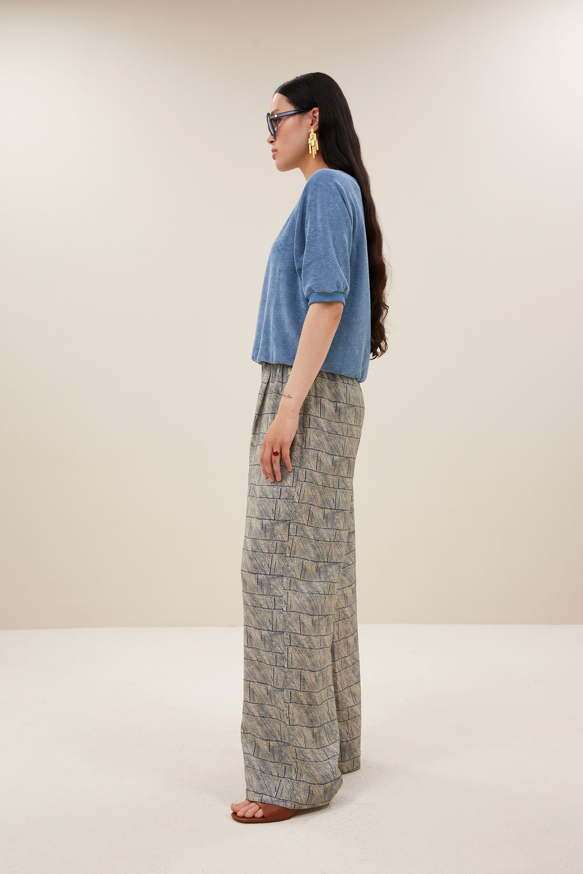 neva slub top | blue stone