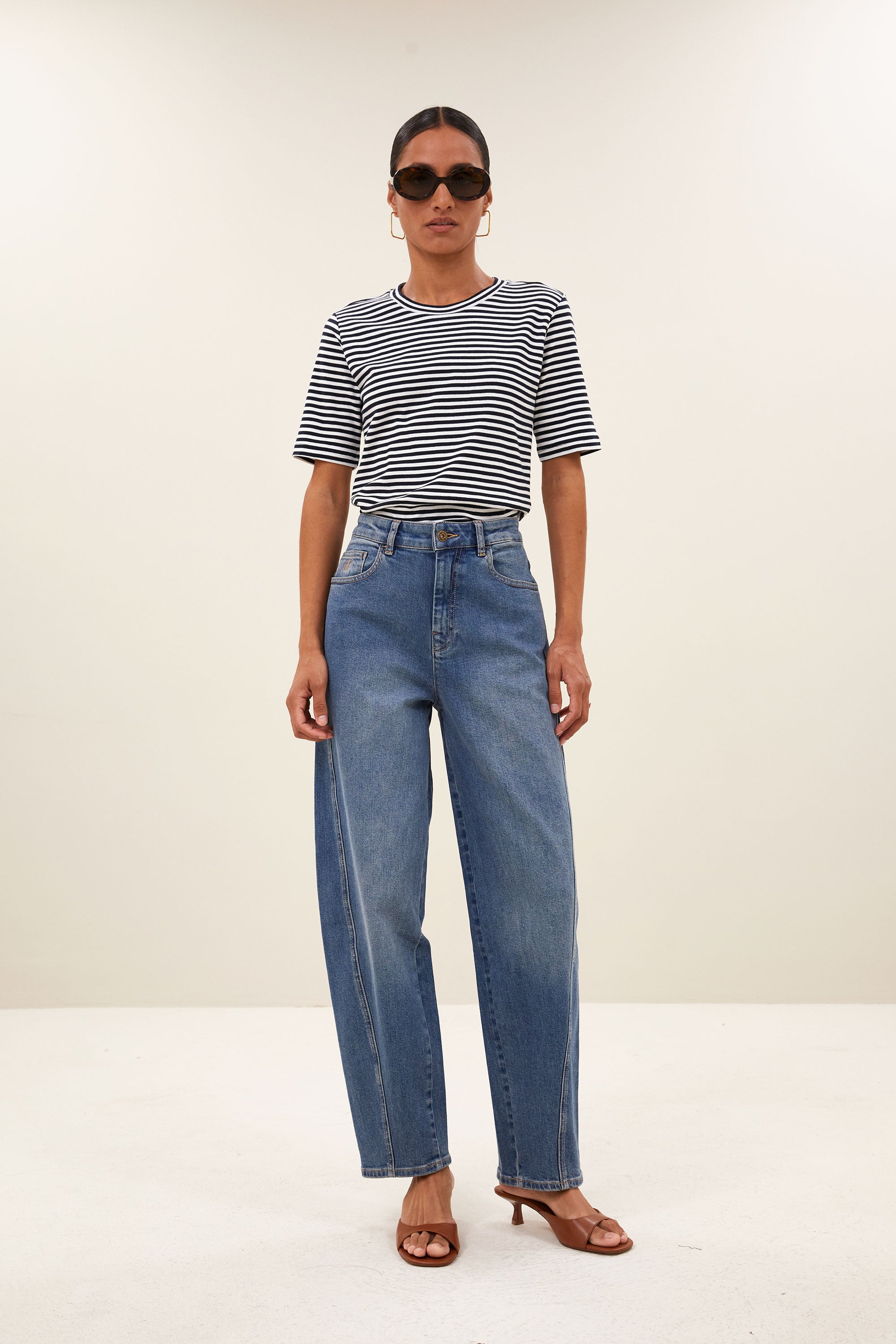 basic ss stripe shirt | midnight stripe