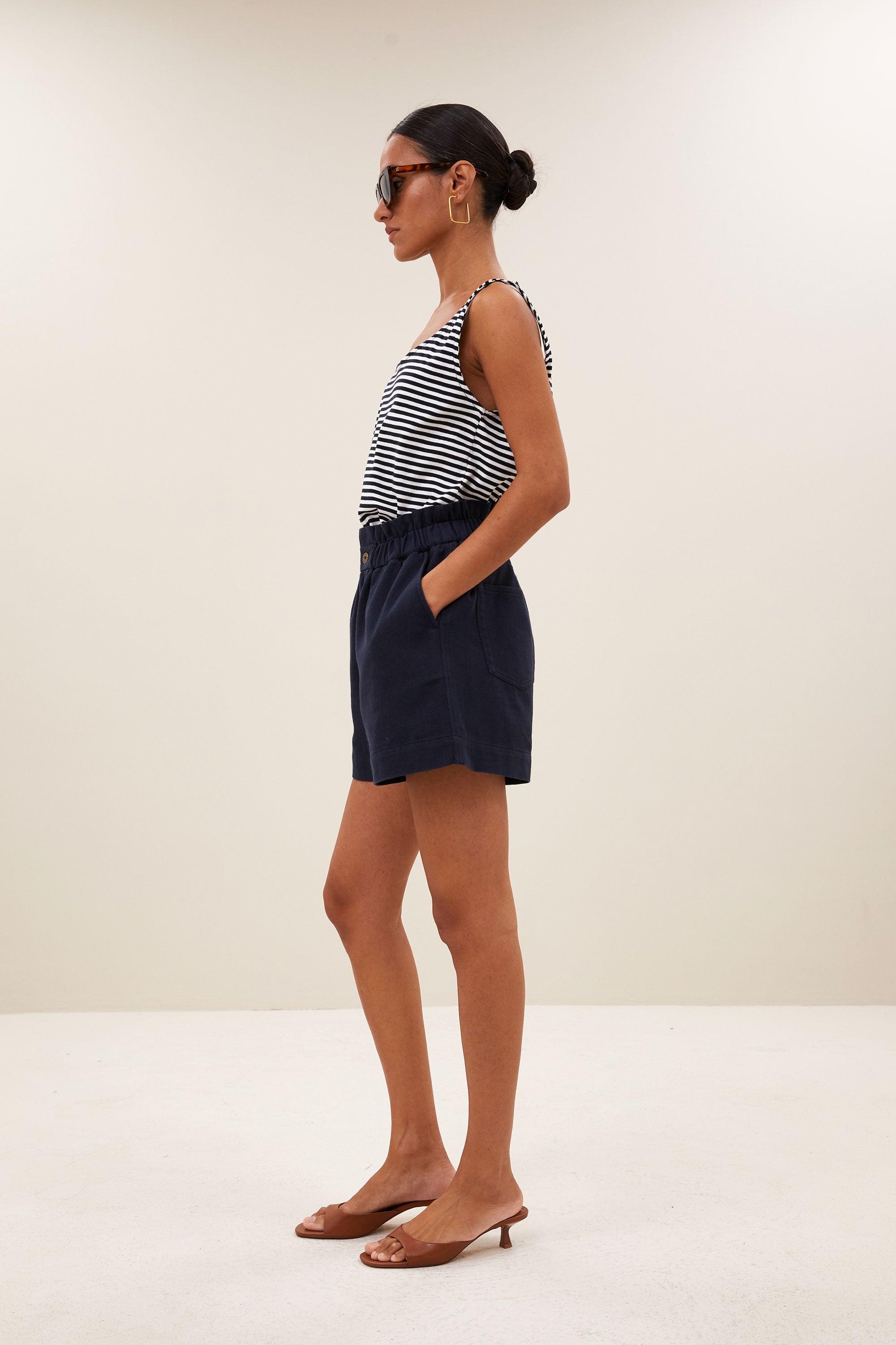 kid stripe singlet | midnight stripe