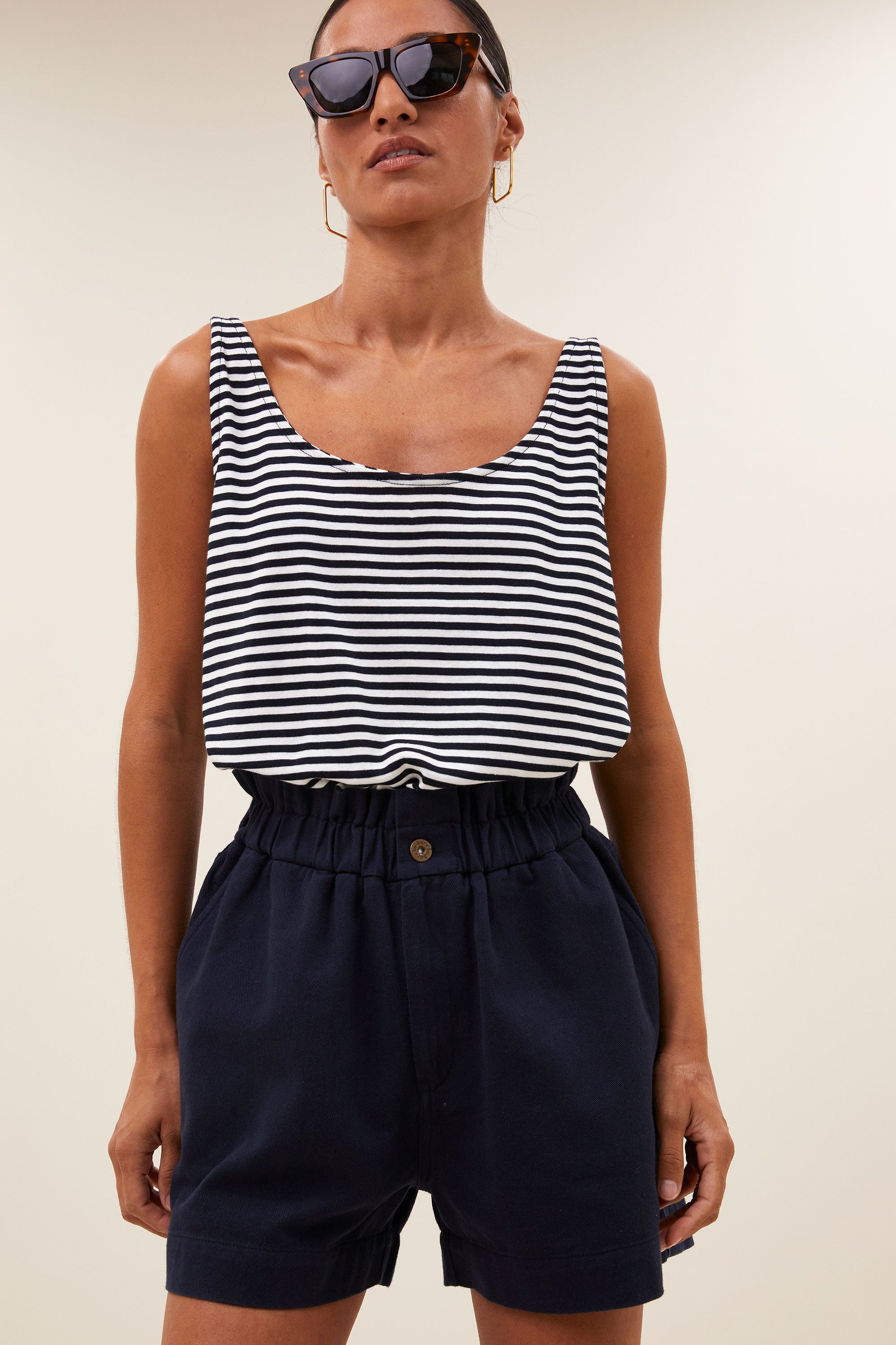 kid stripe singlet | midnight stripe