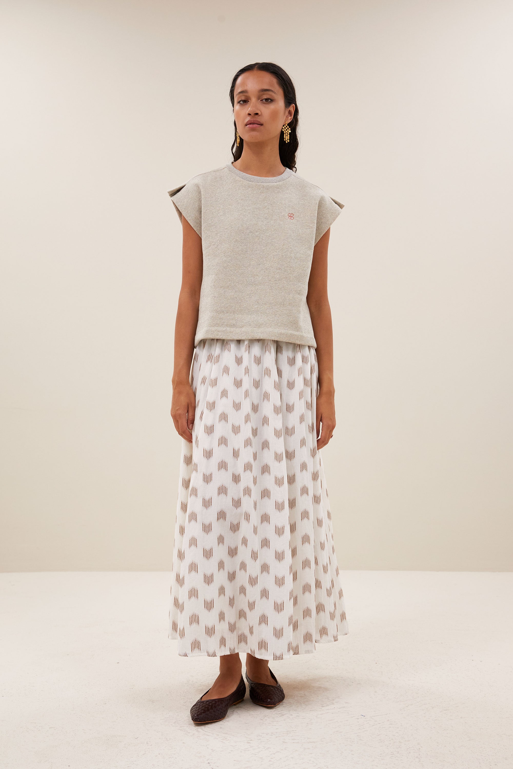 mason sparkle pleats top | gold