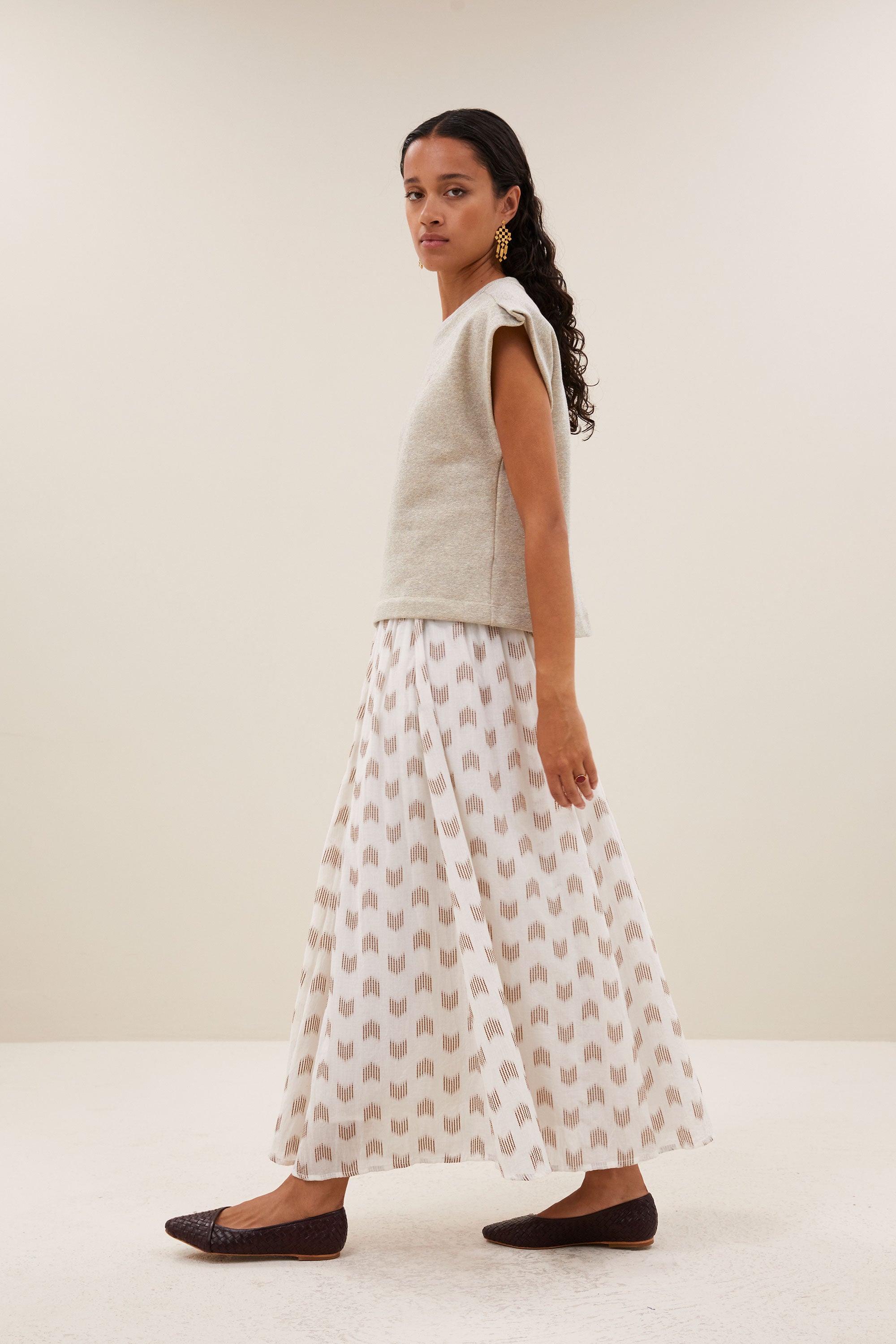 mason sparkle pleats top | gold