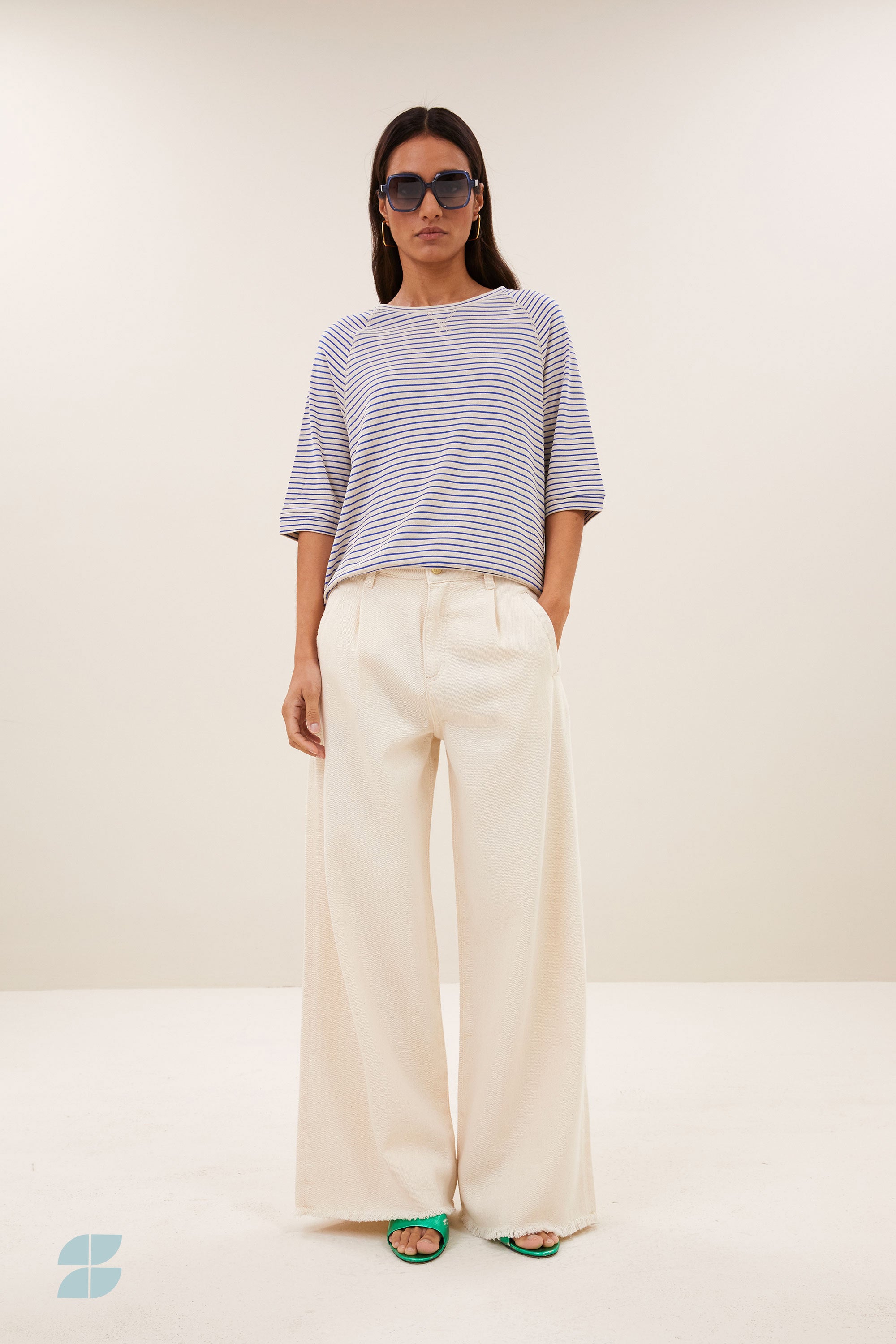 neva small stripe top | kingsblue small stripe