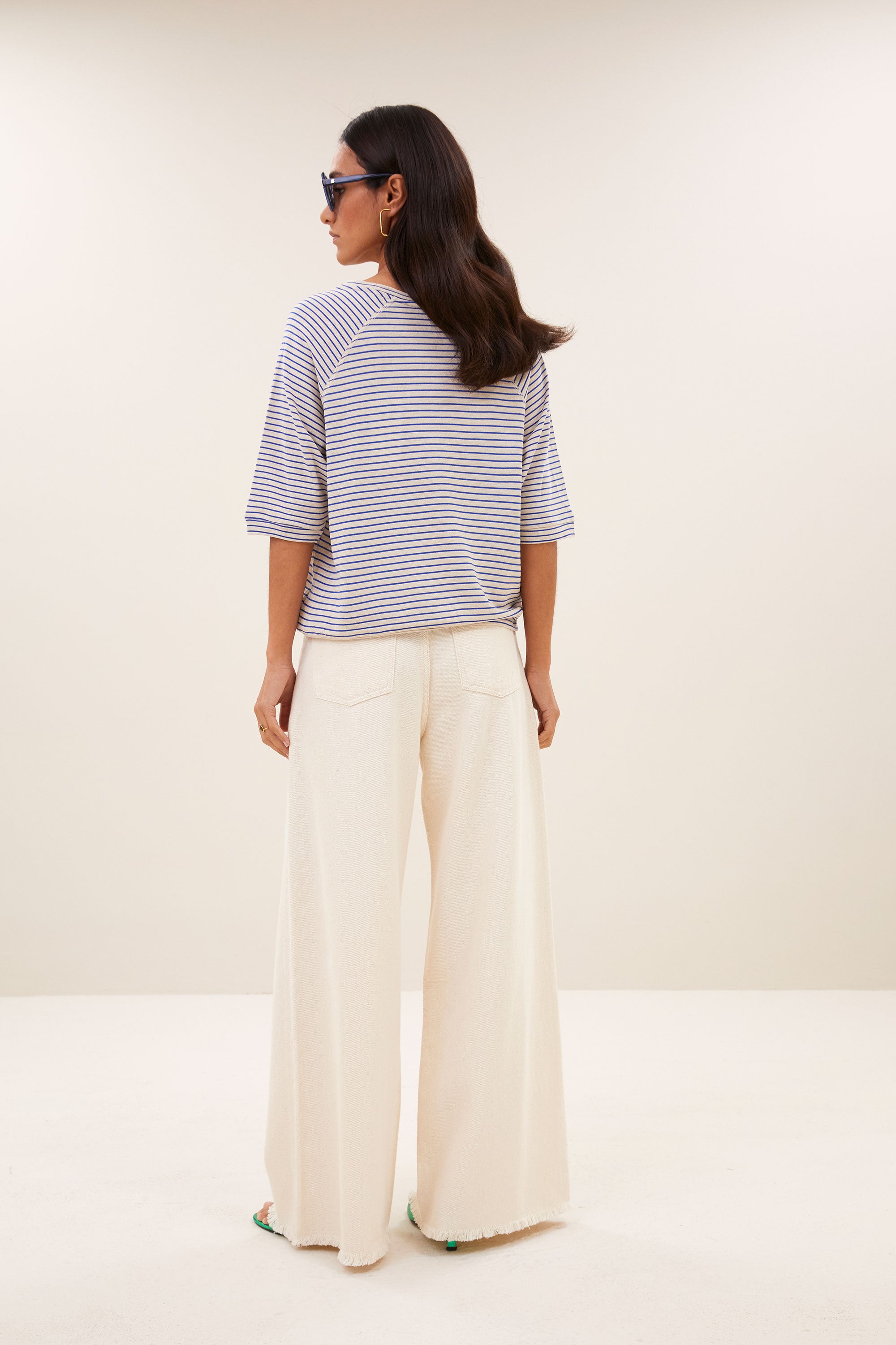 neva small stripe top | kingsblue small stripe