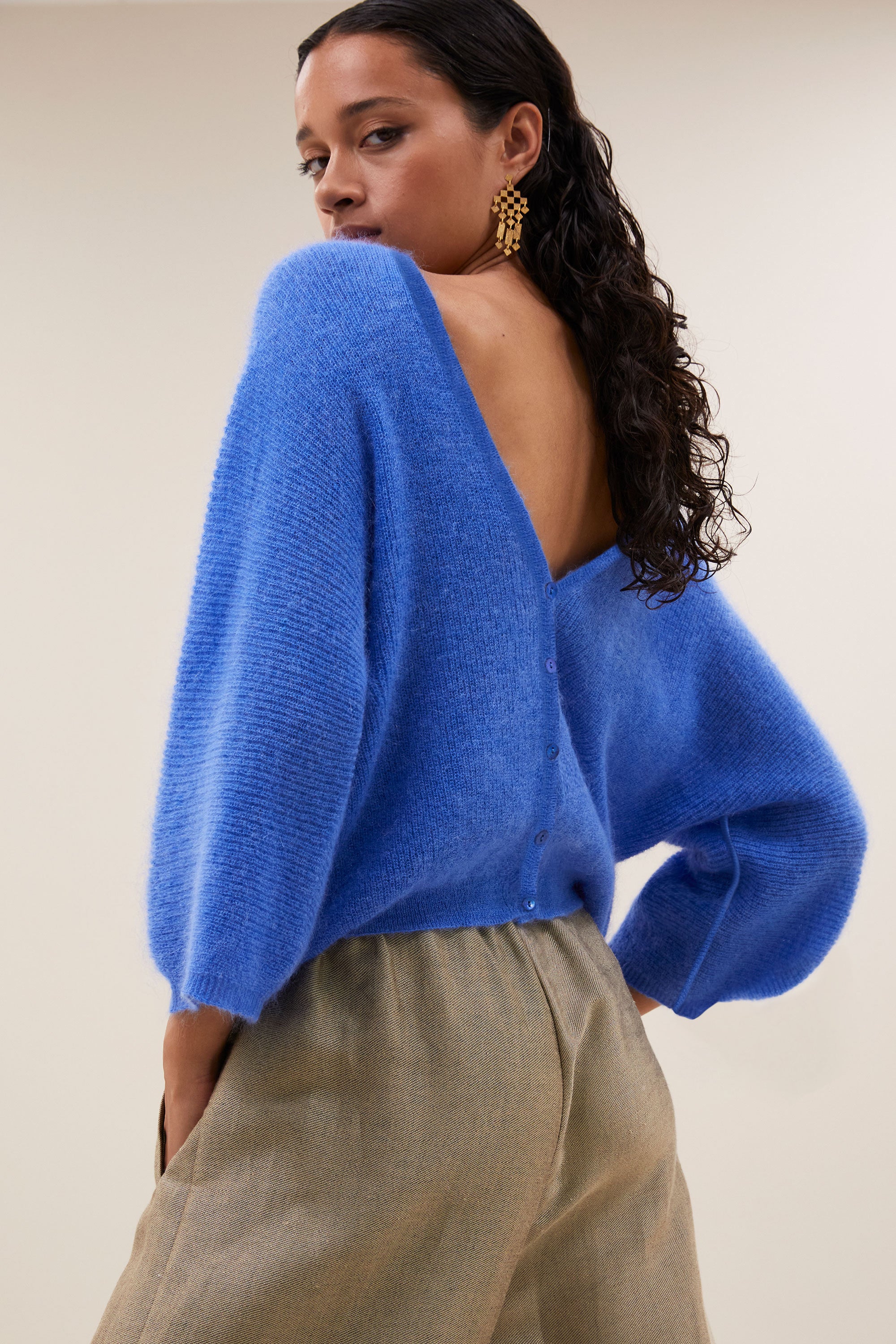 indra cardigan | azul blue