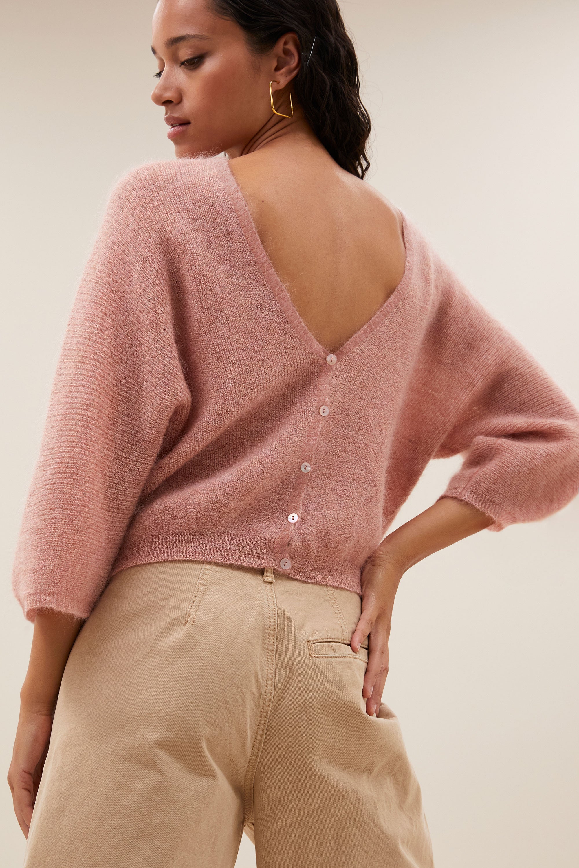 indra cardigan | light pink